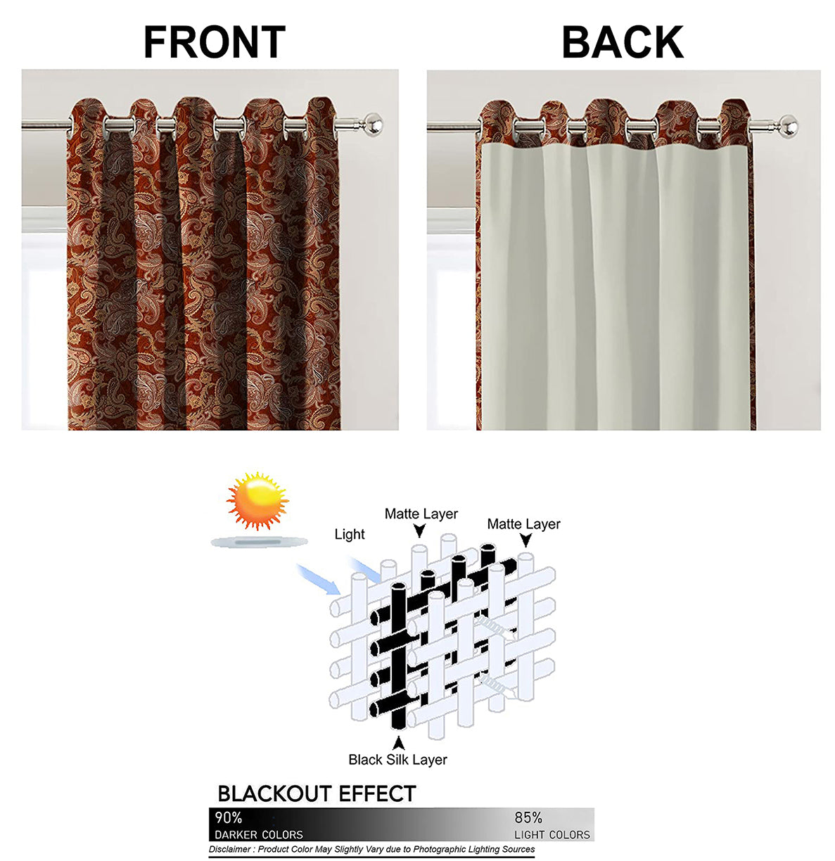 PAISLEY RED BLACKOUT CURTAINS