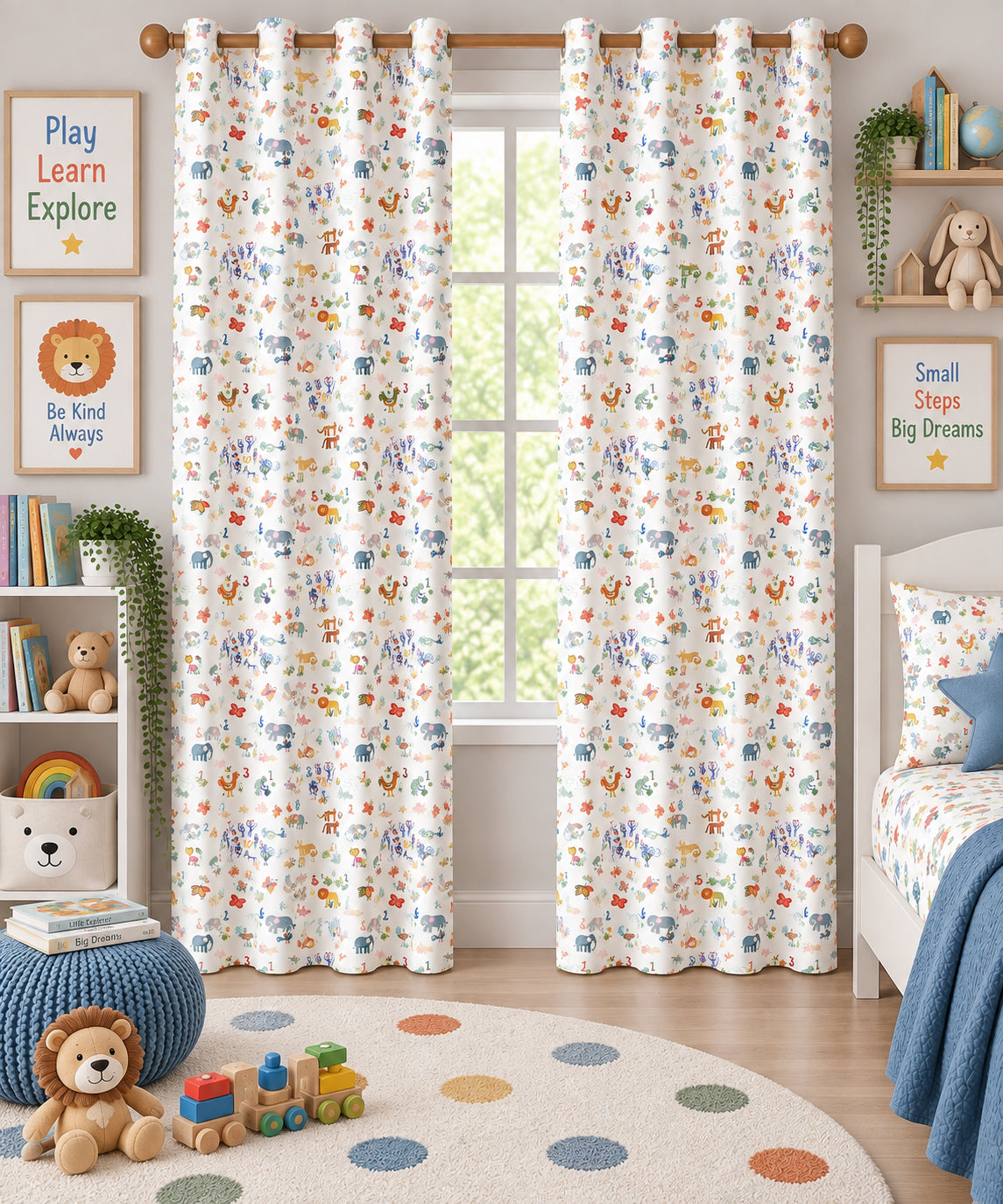 Animals Printed Curtain