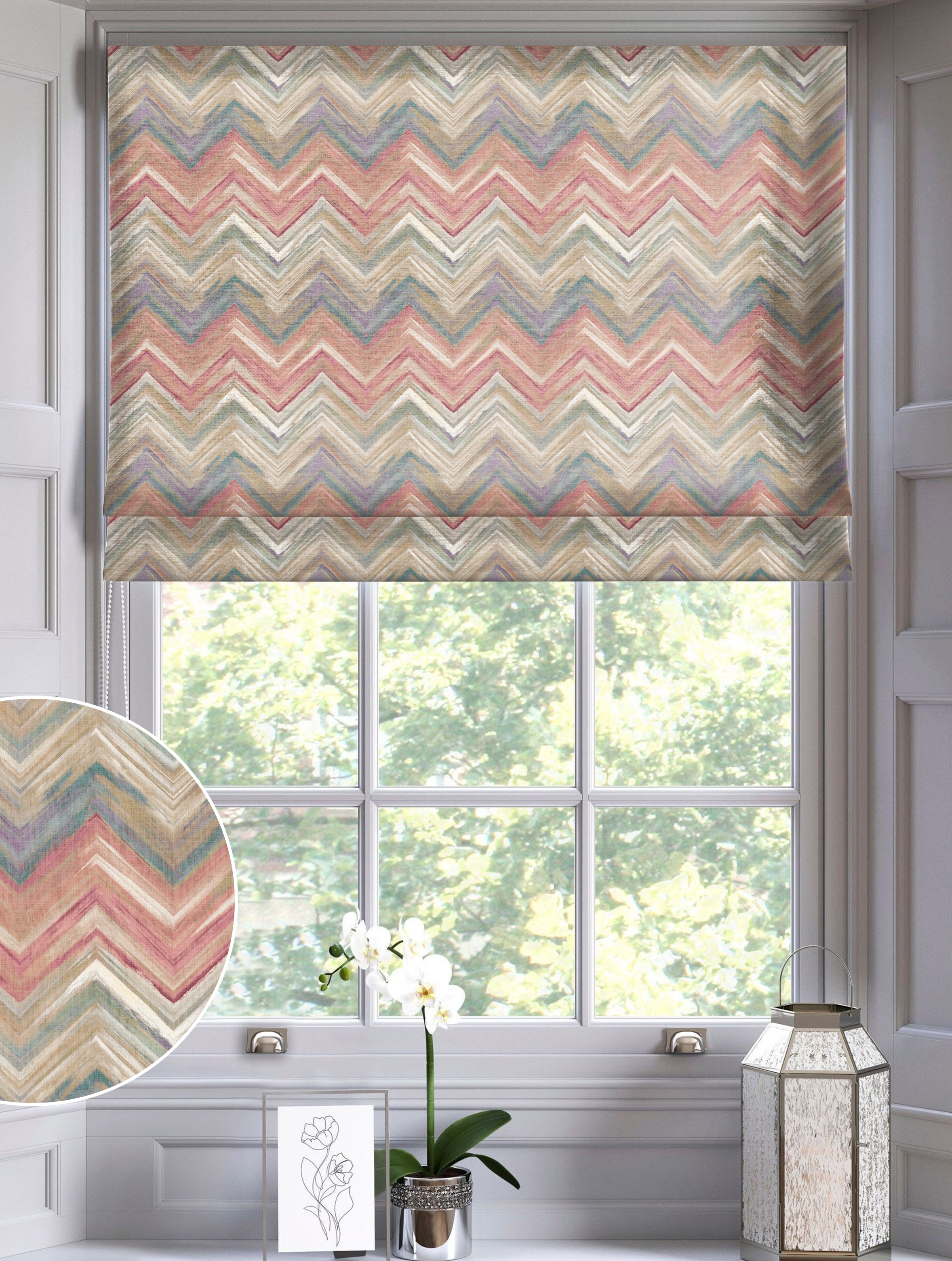 BRINN PINK READY MADE ROMAN BLIND