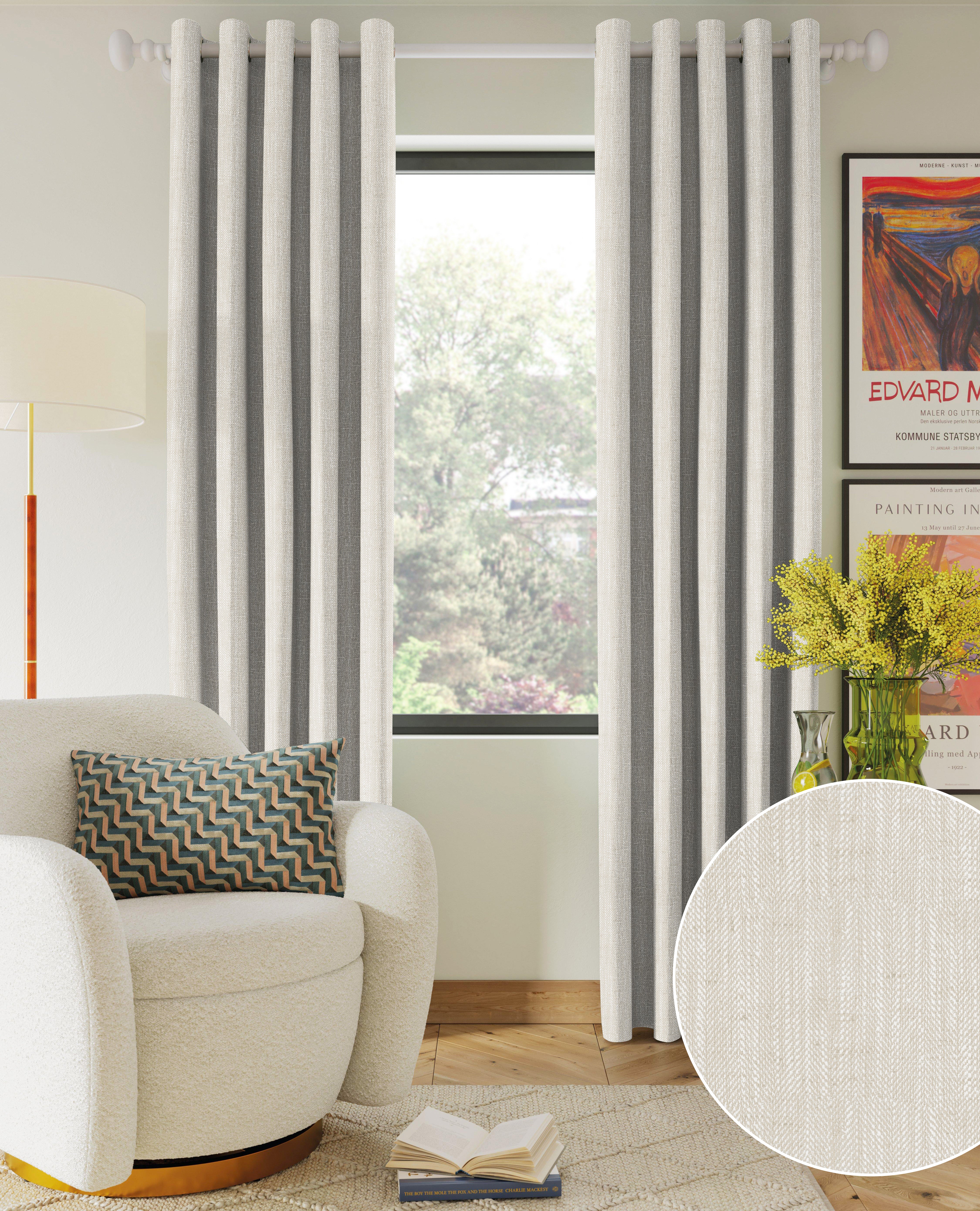 BELGRAVIA BEIGE PRINTED BLACKOUT CURTAIN