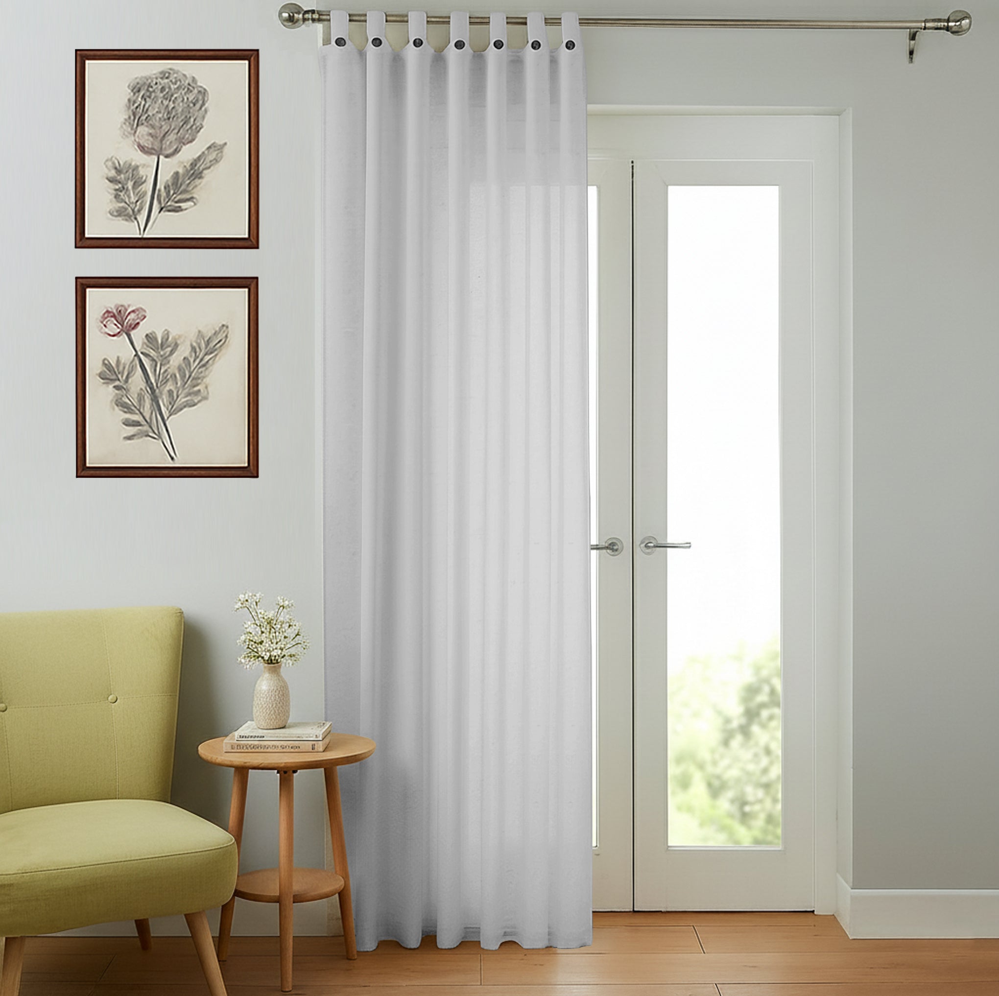 GREY LINEN SHEER CURTAIN