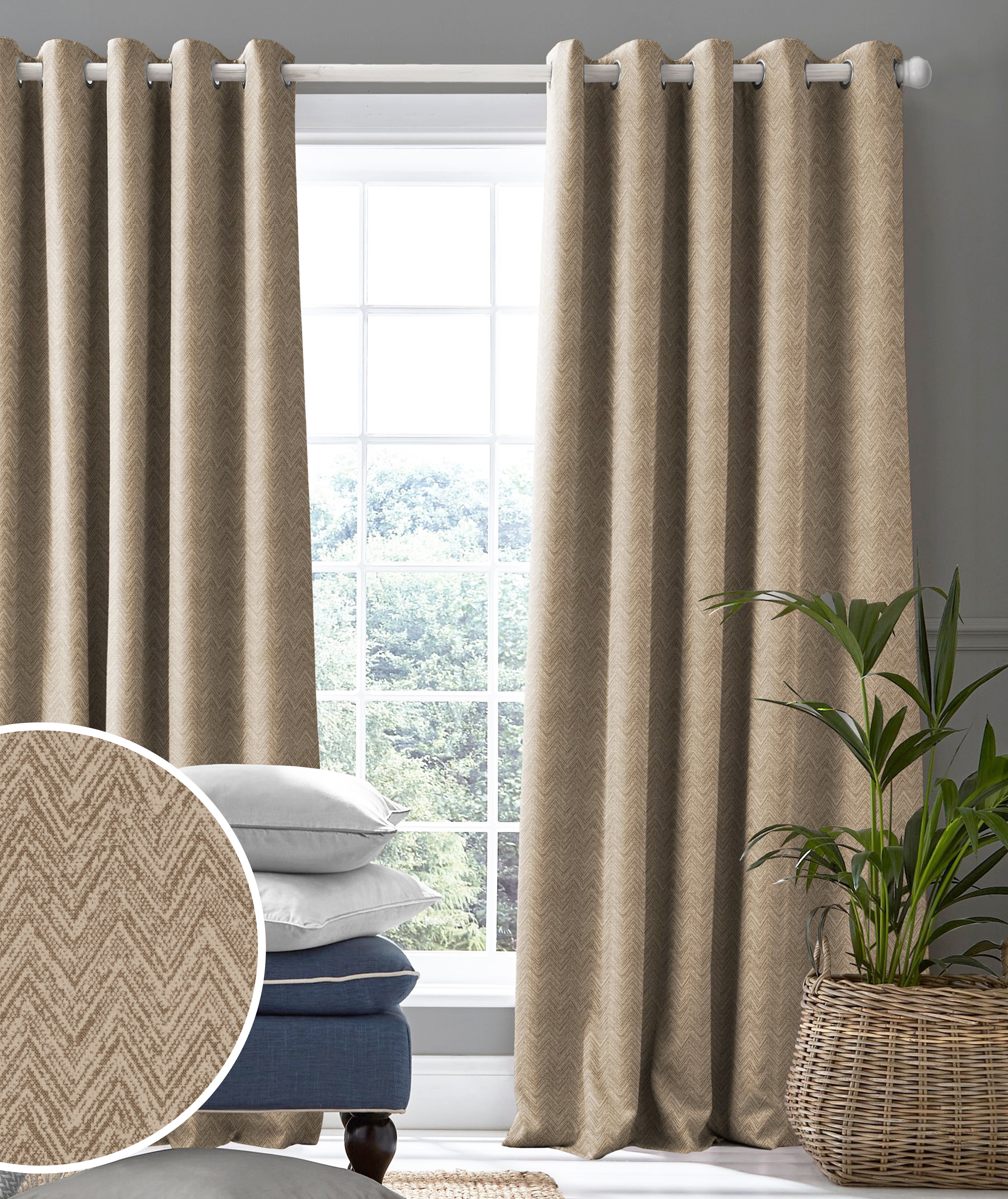 SONORA COFFEE PRINTED BLACKOUT CURTAIN