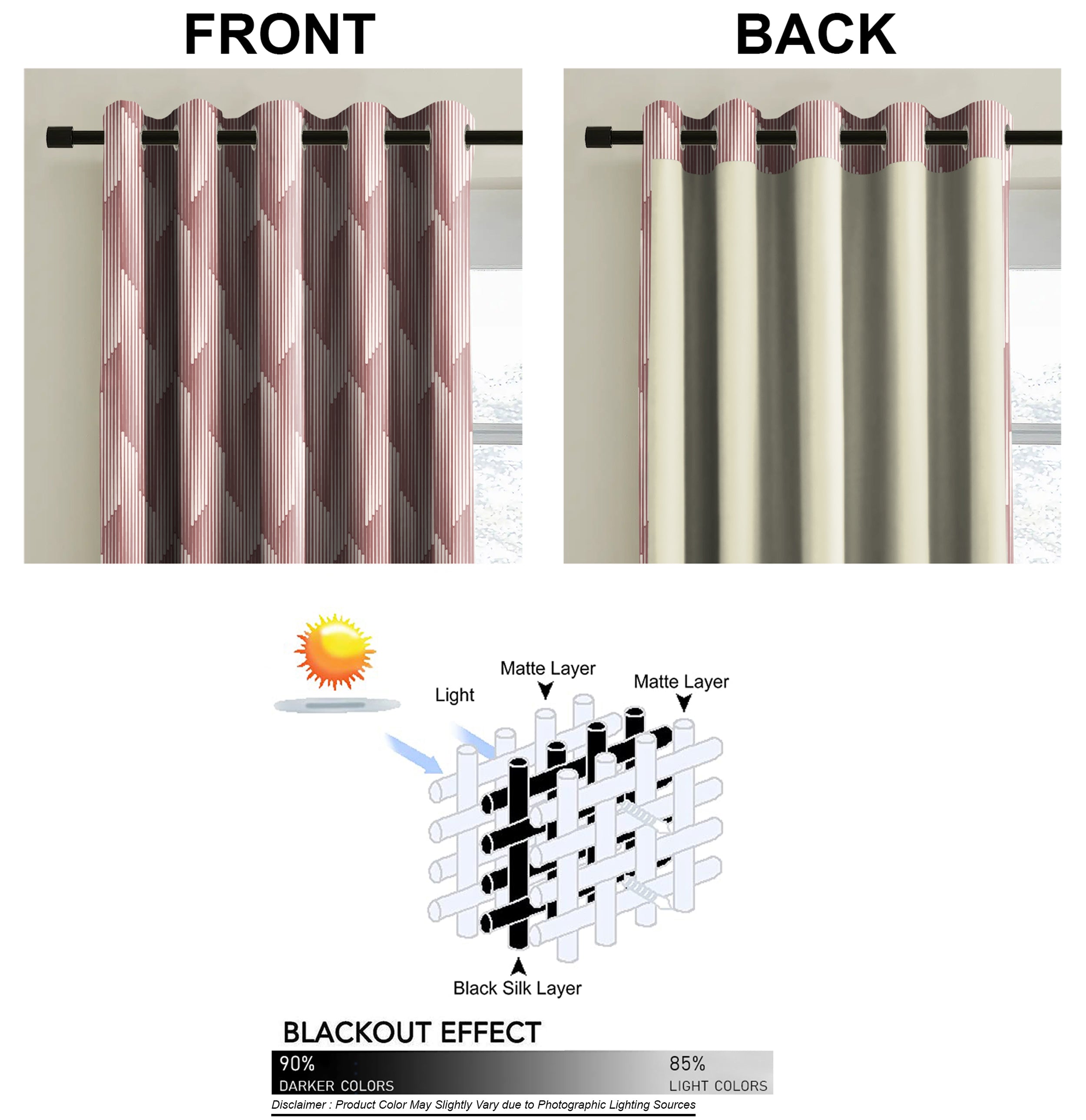 OSLO M-PINK PRINTED BLACKOUT CURTAINS