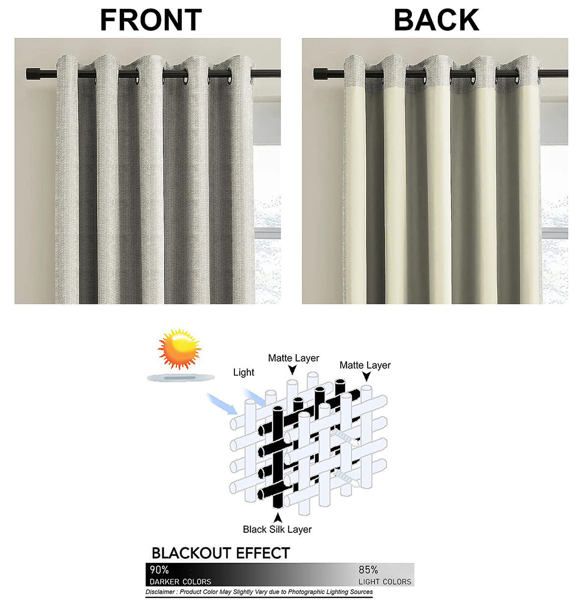 TURIN TEX SILVER PRINTED BLACKOUT CURTAINS
