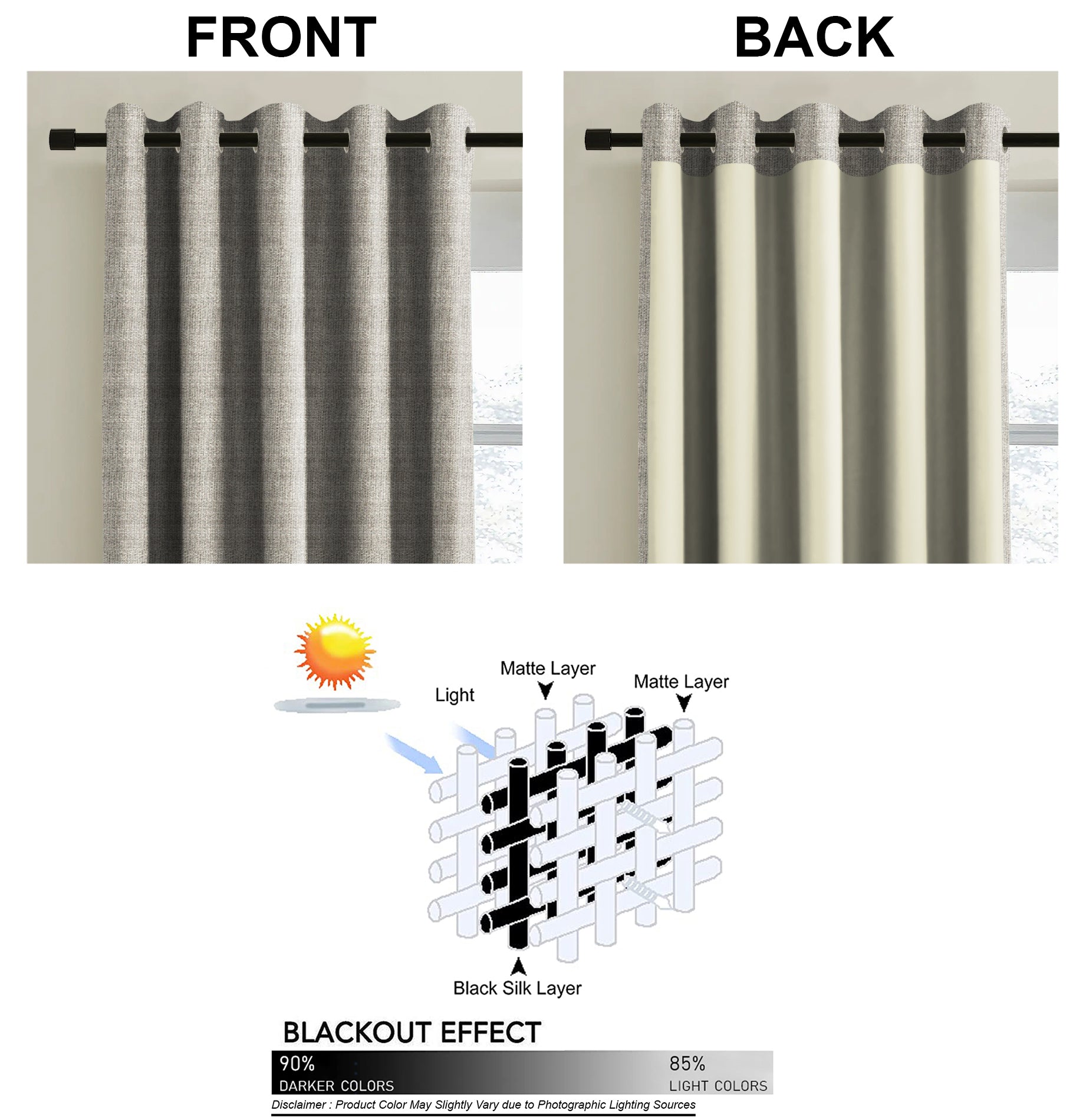 DELUXE GREY BLACKOUT CURTAINS