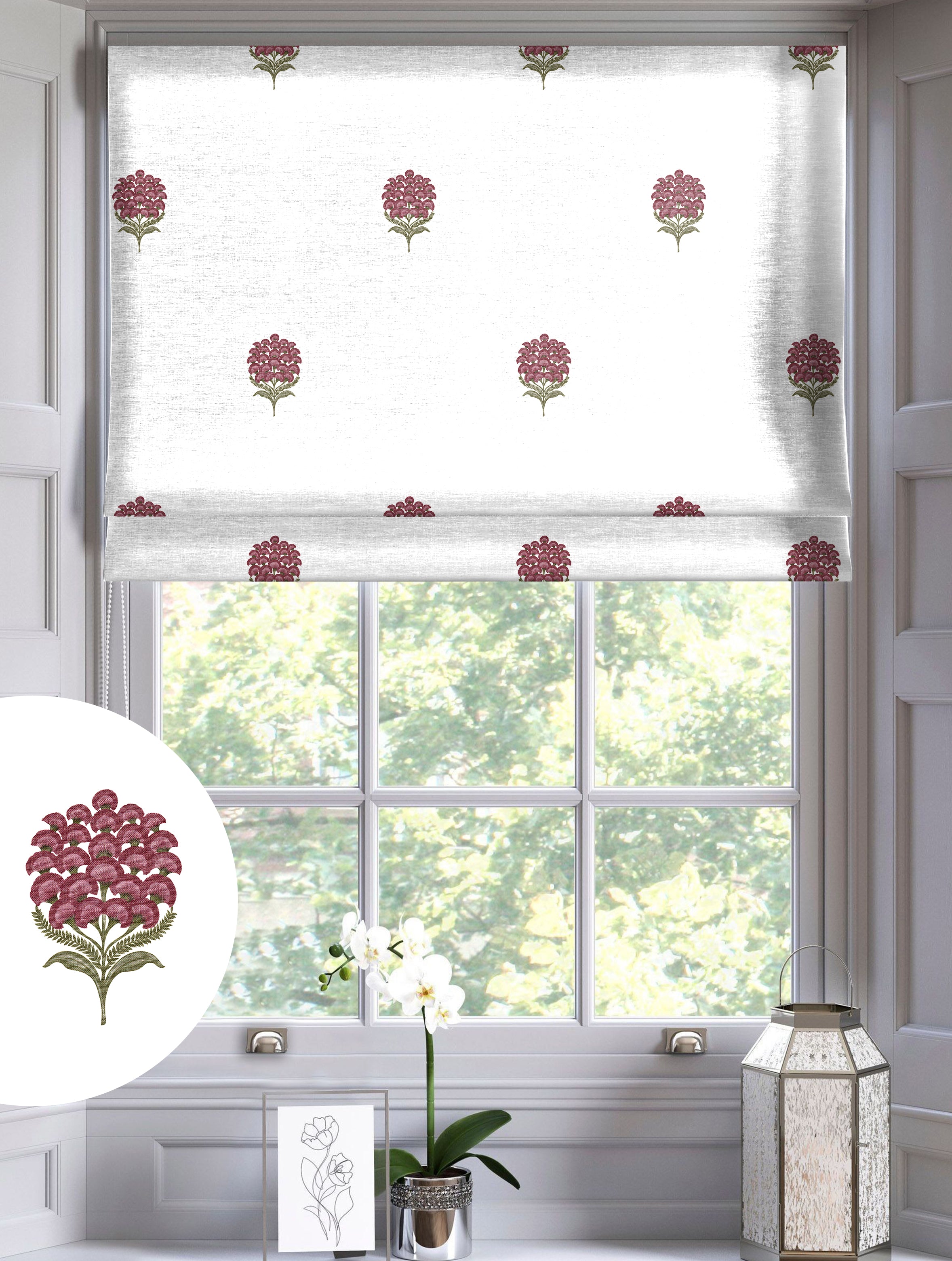 POKHARA DARK PINK READY MADE ROMAN BLIND