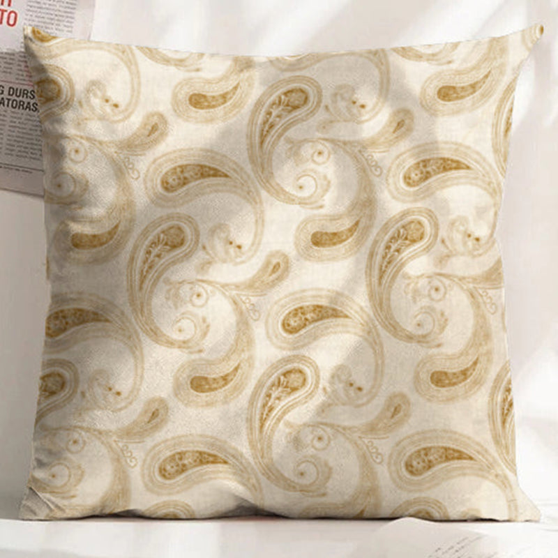 JODHPUR PAISLEY DIGITAL PRINTED CUSHION COVER YELLOW (Pack of 2)