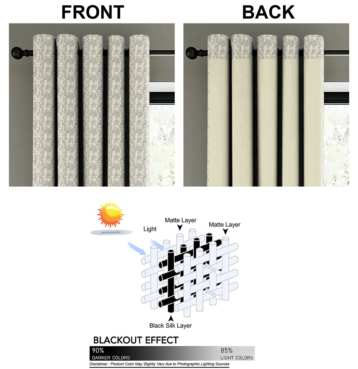 Venice Tex Silver Blackout Curtain
