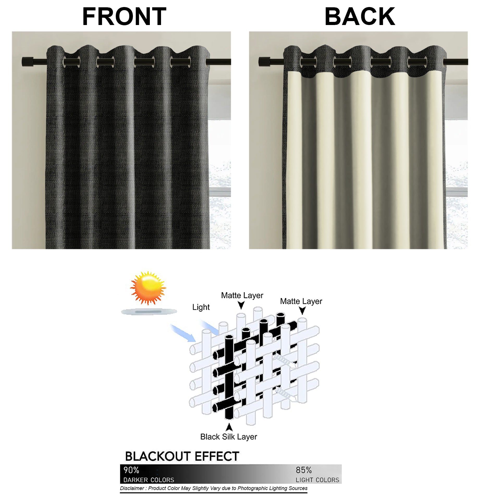 DELUXE BLACK BLACKOUT CURTAINS