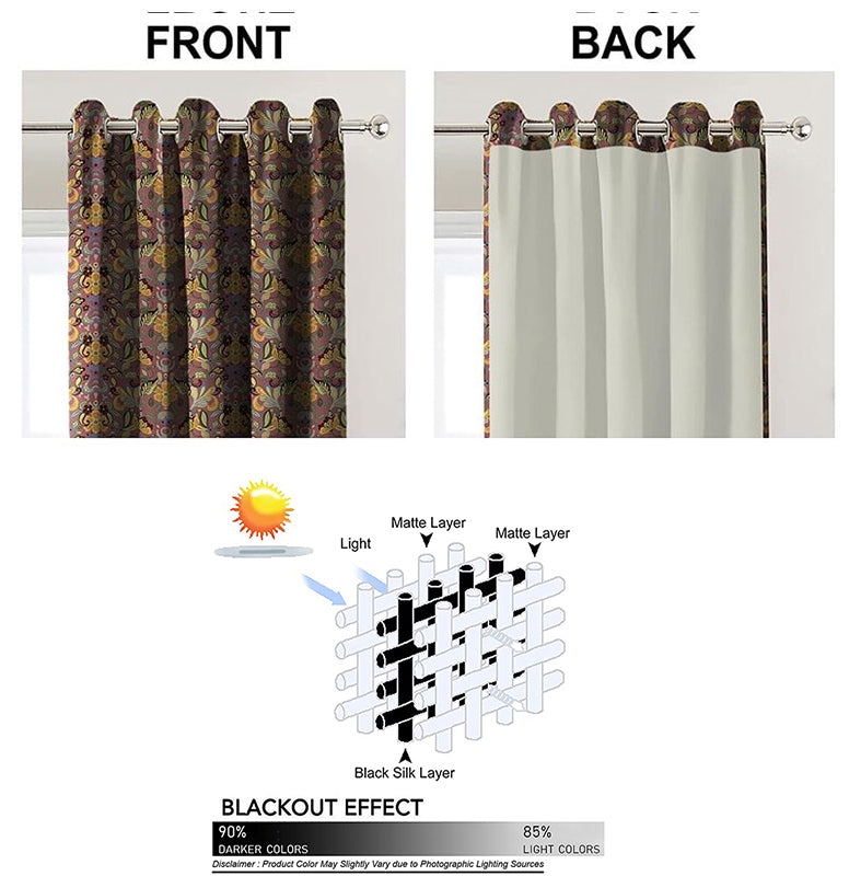 BAKER PINK GOLD PRINTED BLACKOUT CURTAIN