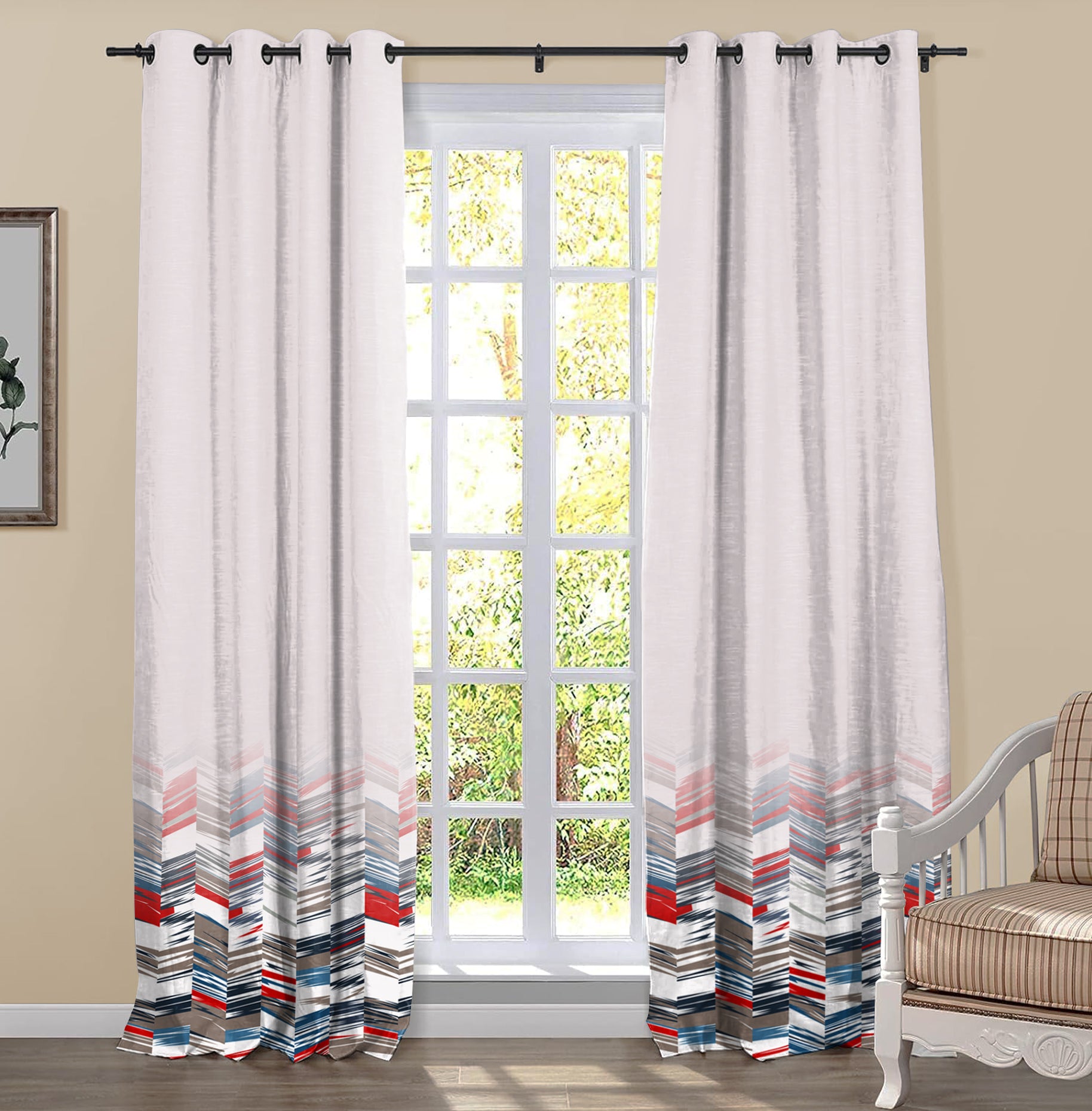 WELLINGTON BLACKOUT CURTAIN RED/BROWN