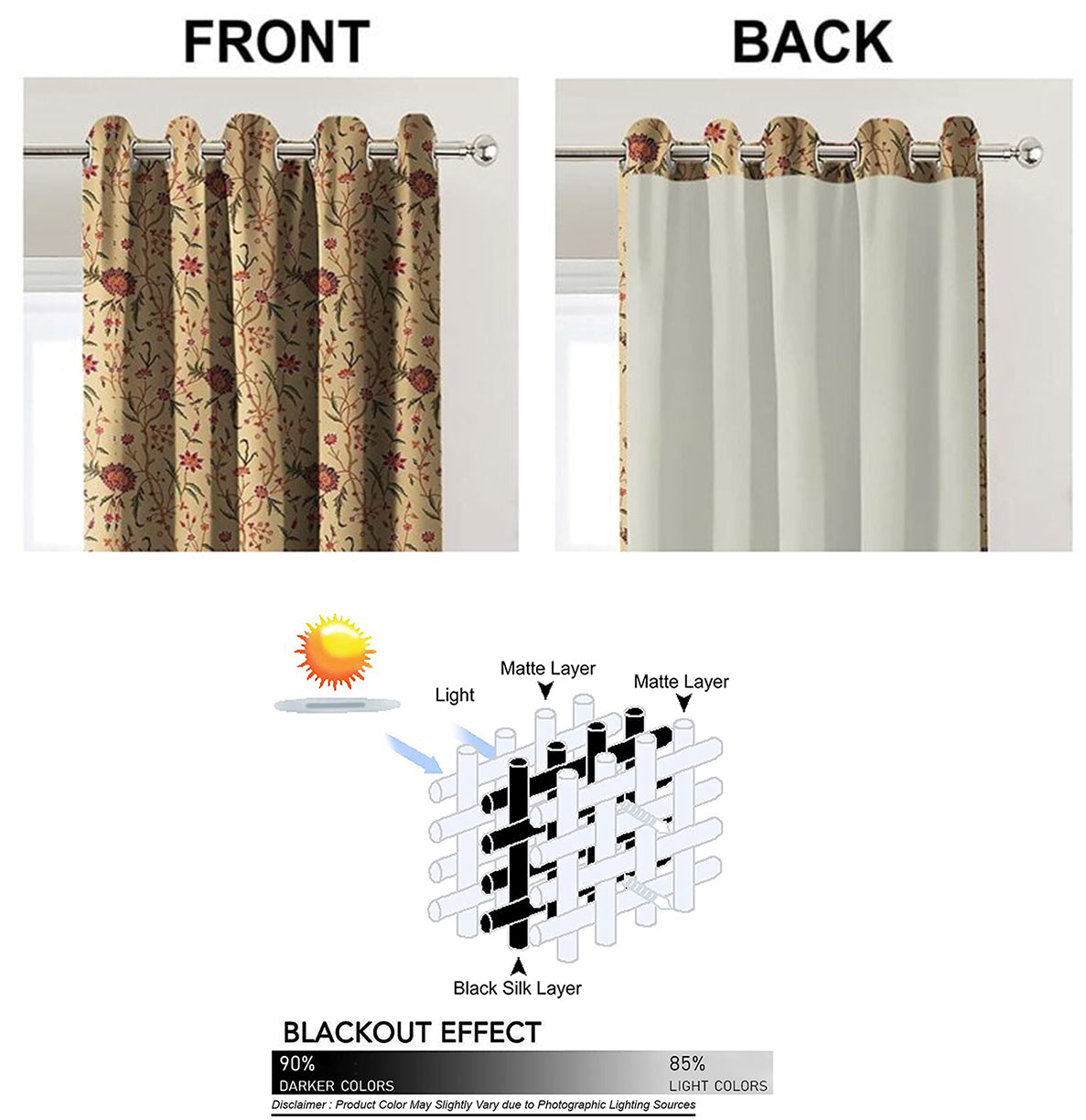 KASHMIRI GOLD PRINTED BLACKOUT CURTAIN
