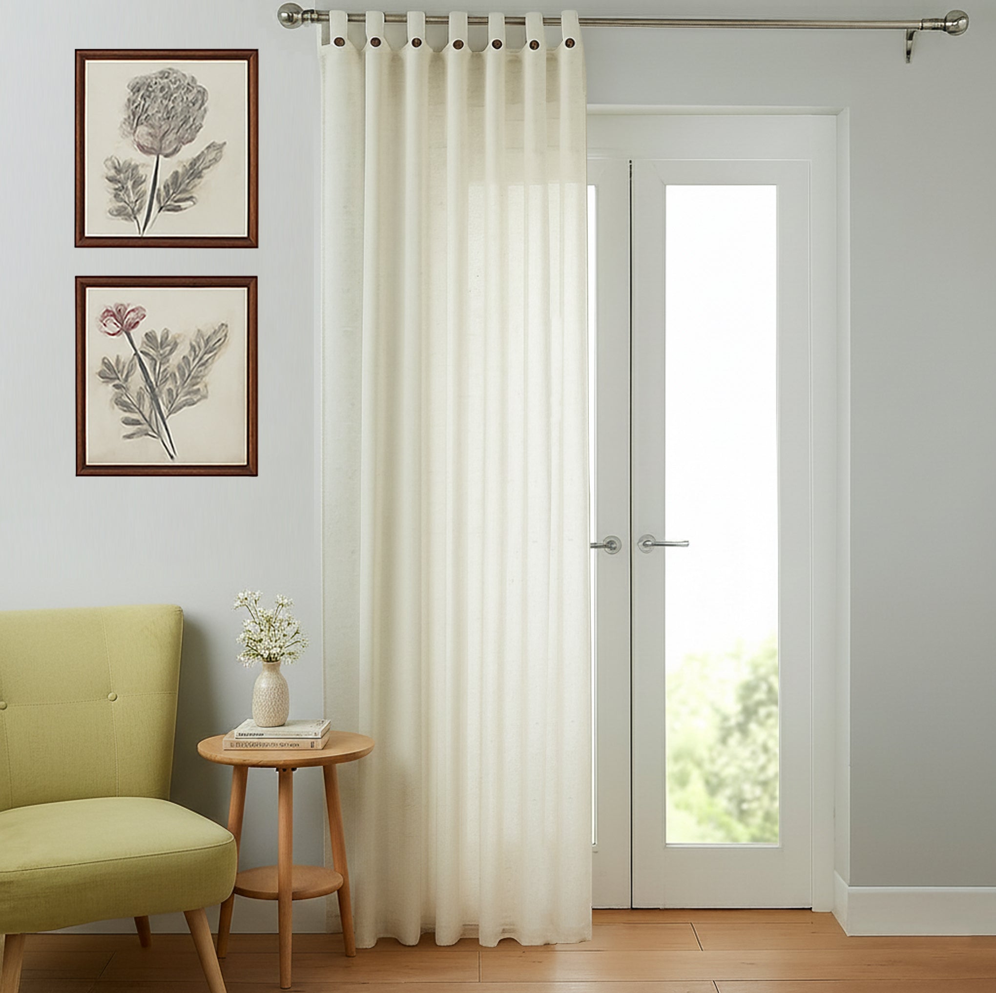 CREAM LINEN SHEER CURTAIN