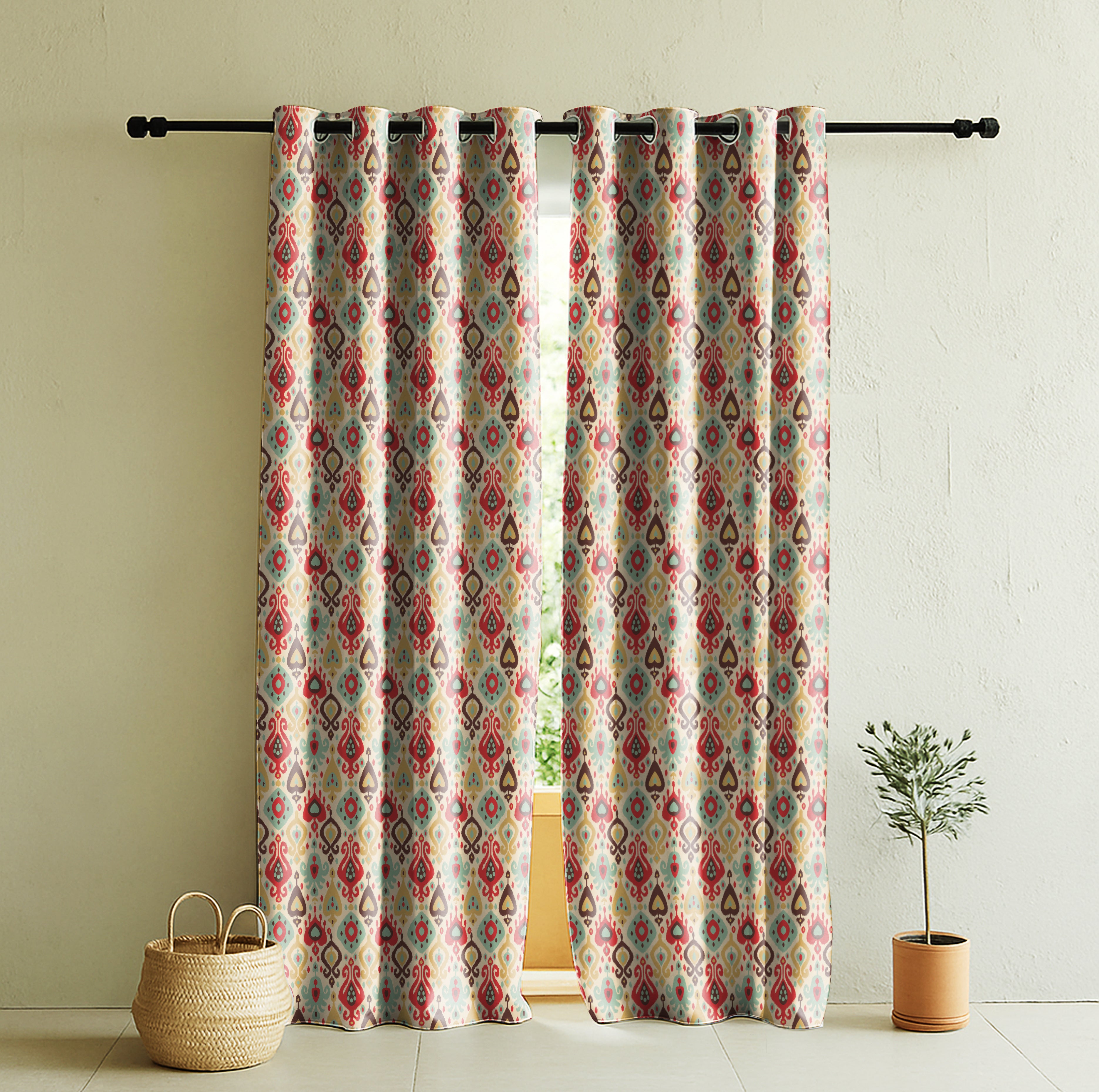 HAYDEN ANTHEM RED ROOM DARKENING PRINTED CURTAIN