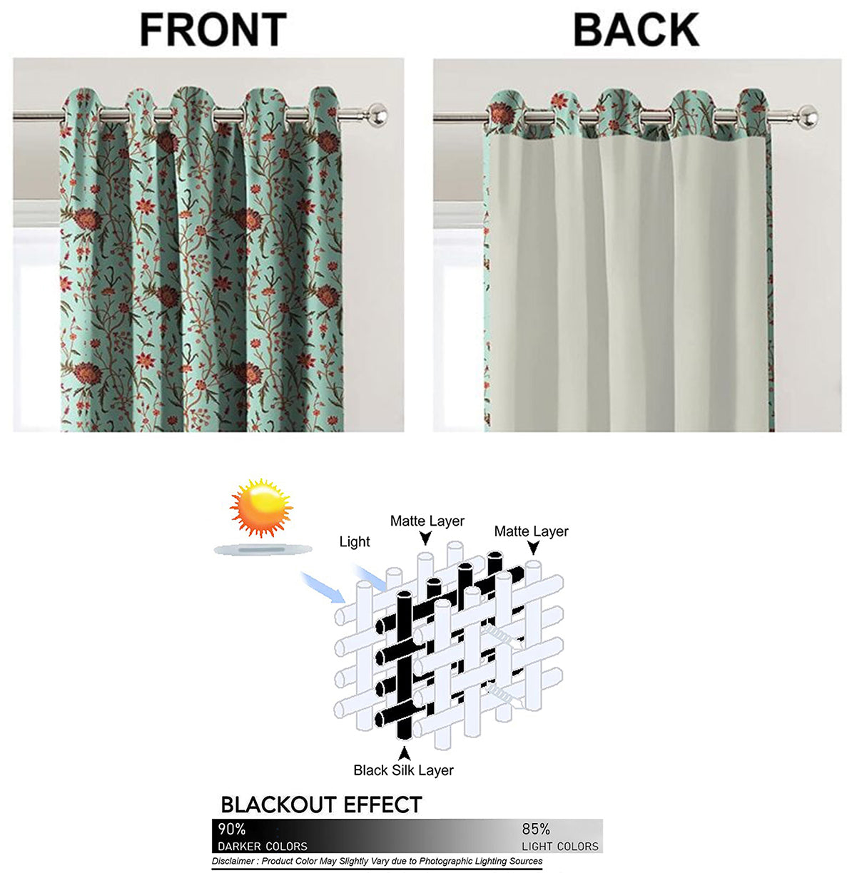 KASHMIRI SEAGREEN PRINTED BLACKOUT CURTAIN