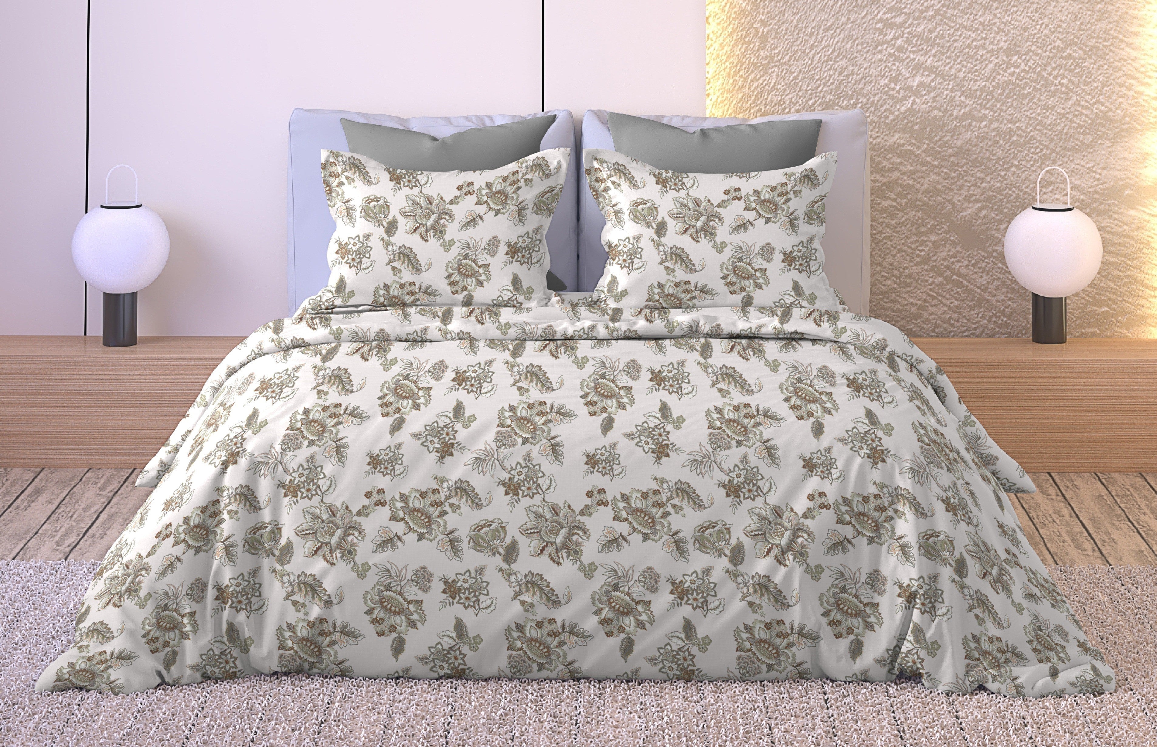 ANZIO GREY BEDSHEET WITH PILLOWCOVER