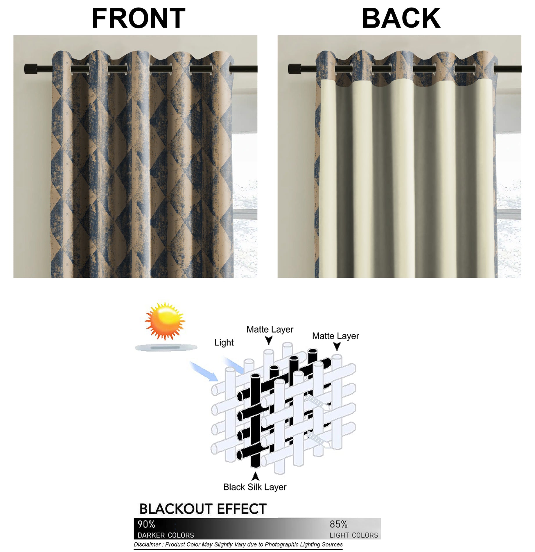 Mystique Amethyst Printed Blackout Curtains