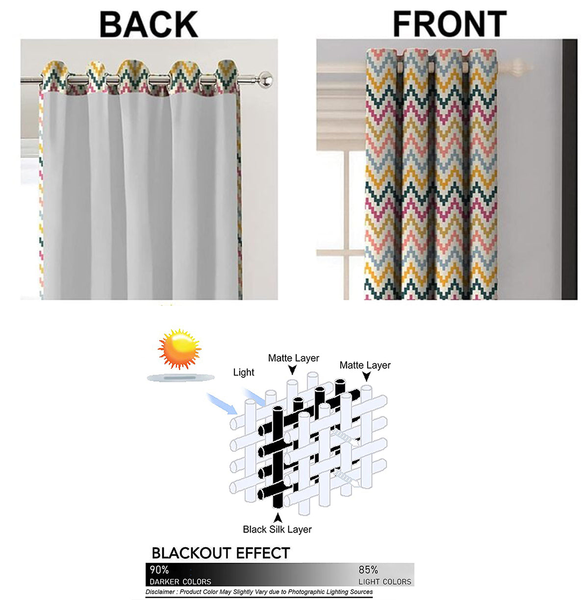 DYKE BLUE CURTAIN BLACKOUT PRINTED