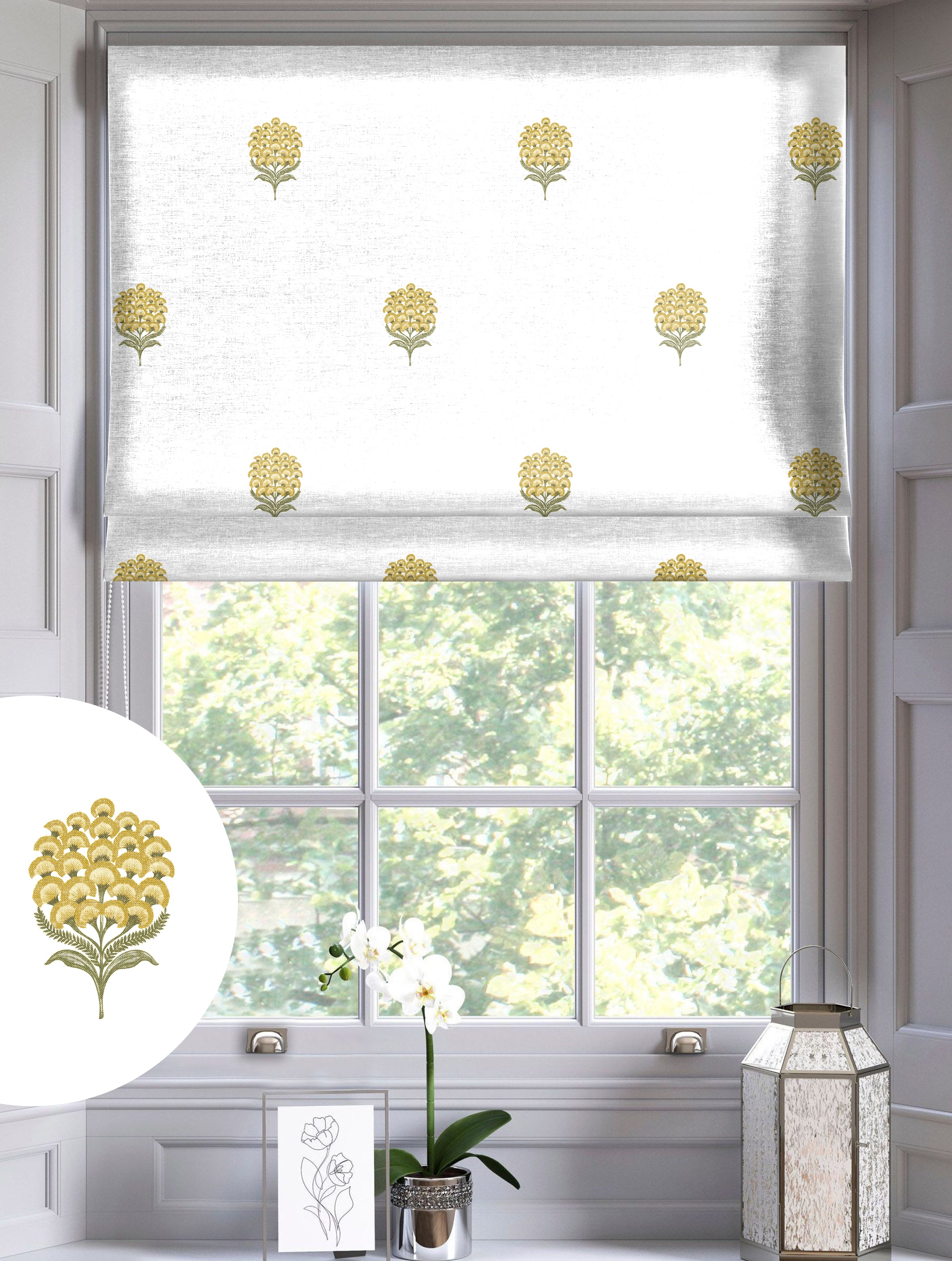 POKHARA MUSTARD READY MADE ROMAN BLIND