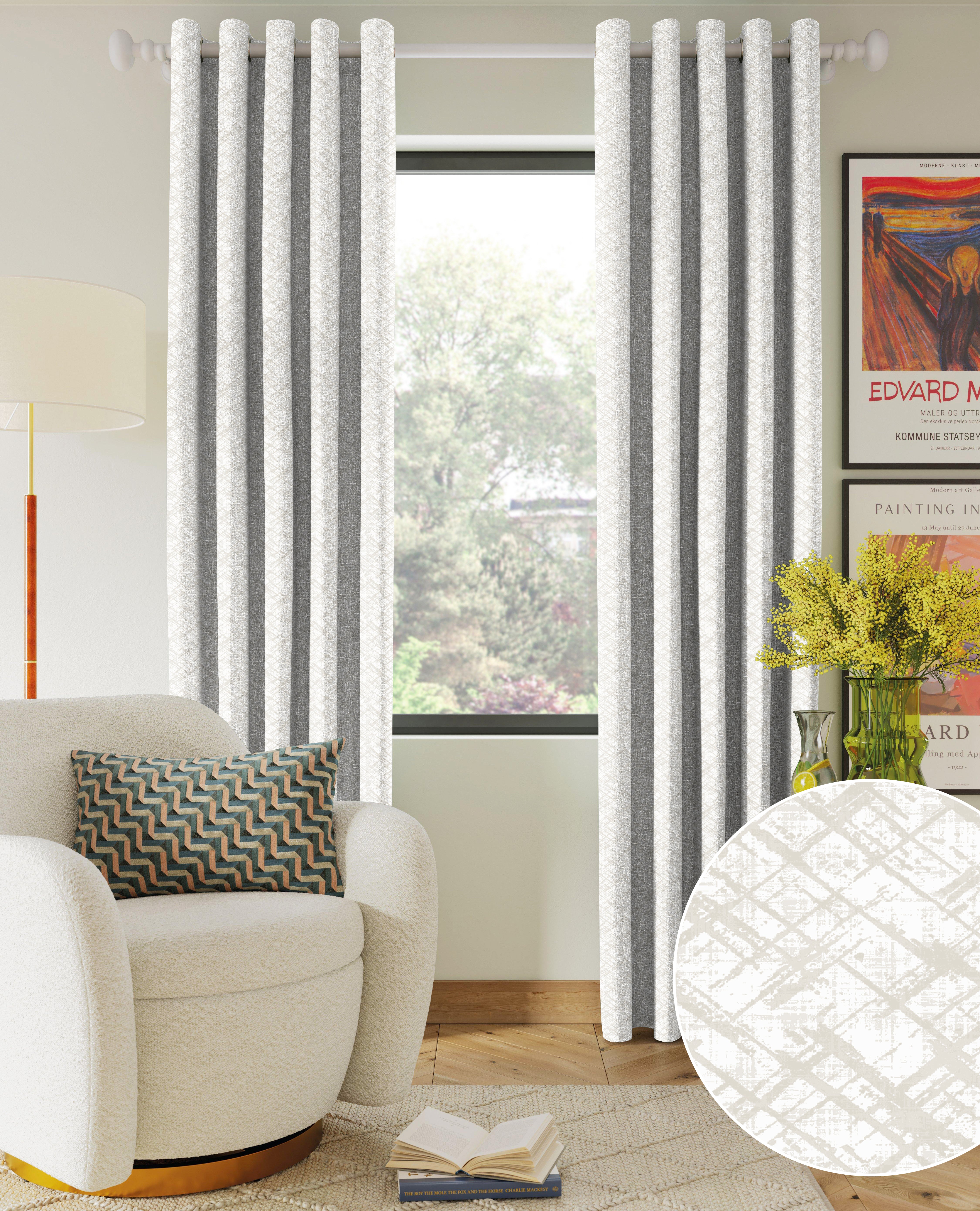 DITSY BEIGE PRINTED BLACKOUT CURTAIN