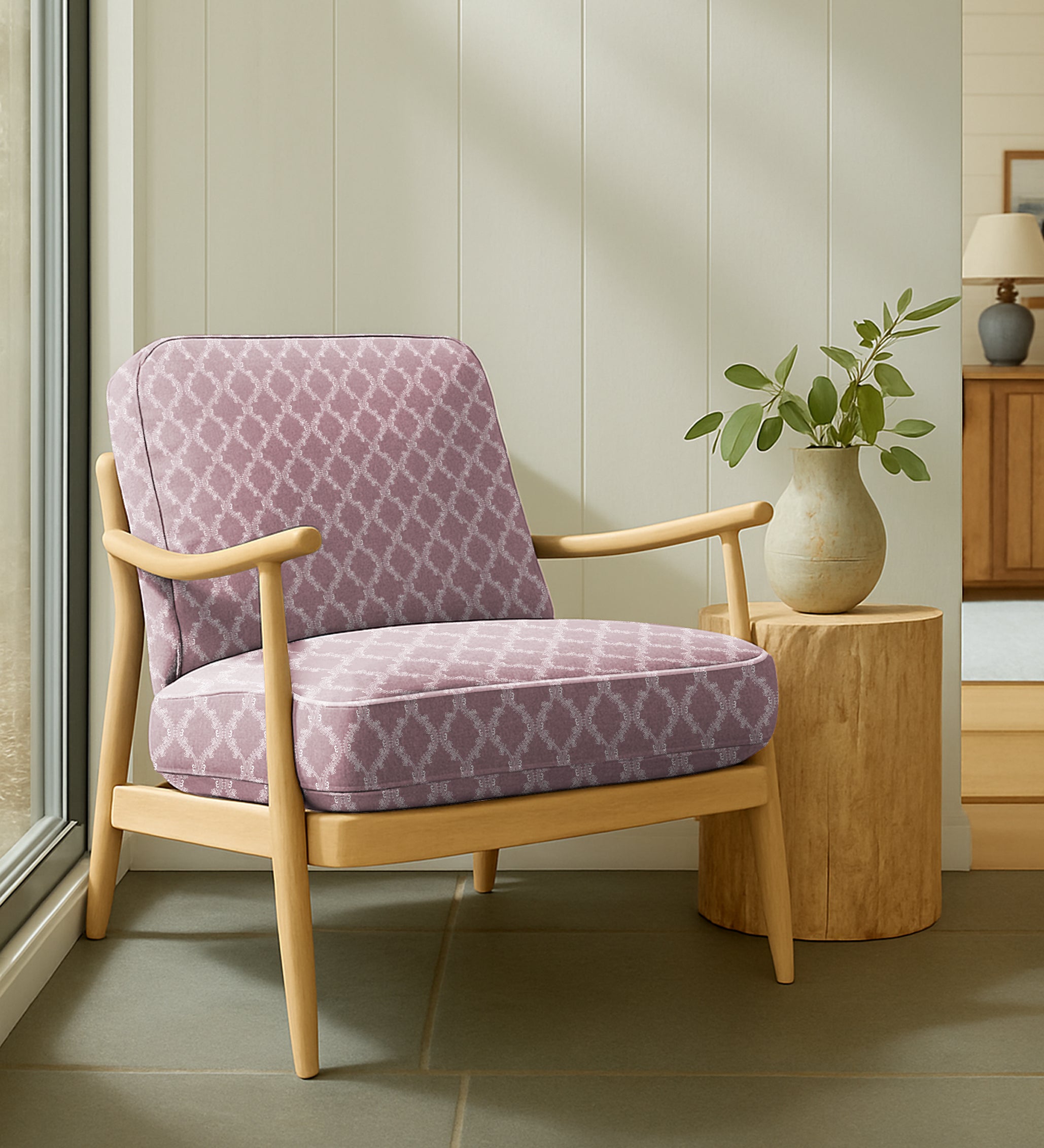 LAYLA PLUM UPHOLSTERY FABRIC