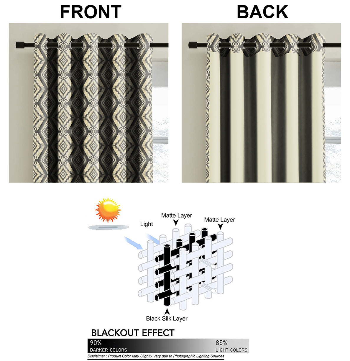 MADRID GREY BLACKOUT CURTAINS