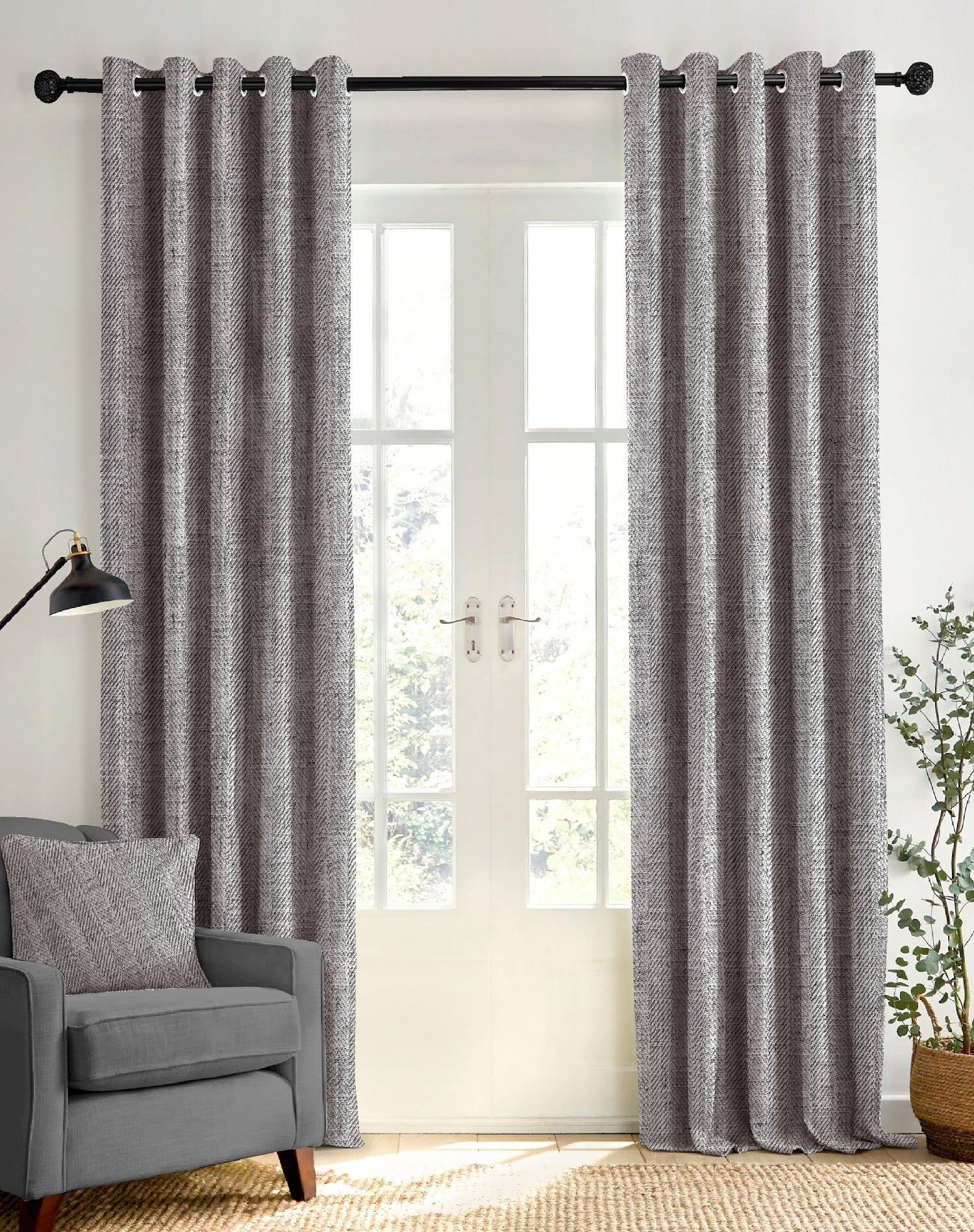 TEXTURA STONE DIGITAL PRINTED BLACKOUT CURTAINS