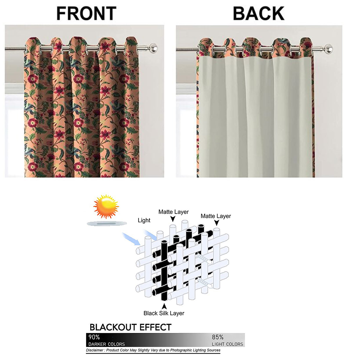 CABAL PEACH BLACKOUT CURTAIN