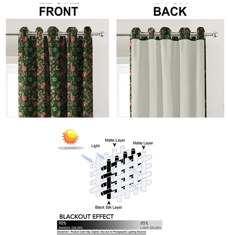 AZURE NATURAL GREEN BLACKOUT CURTAINS