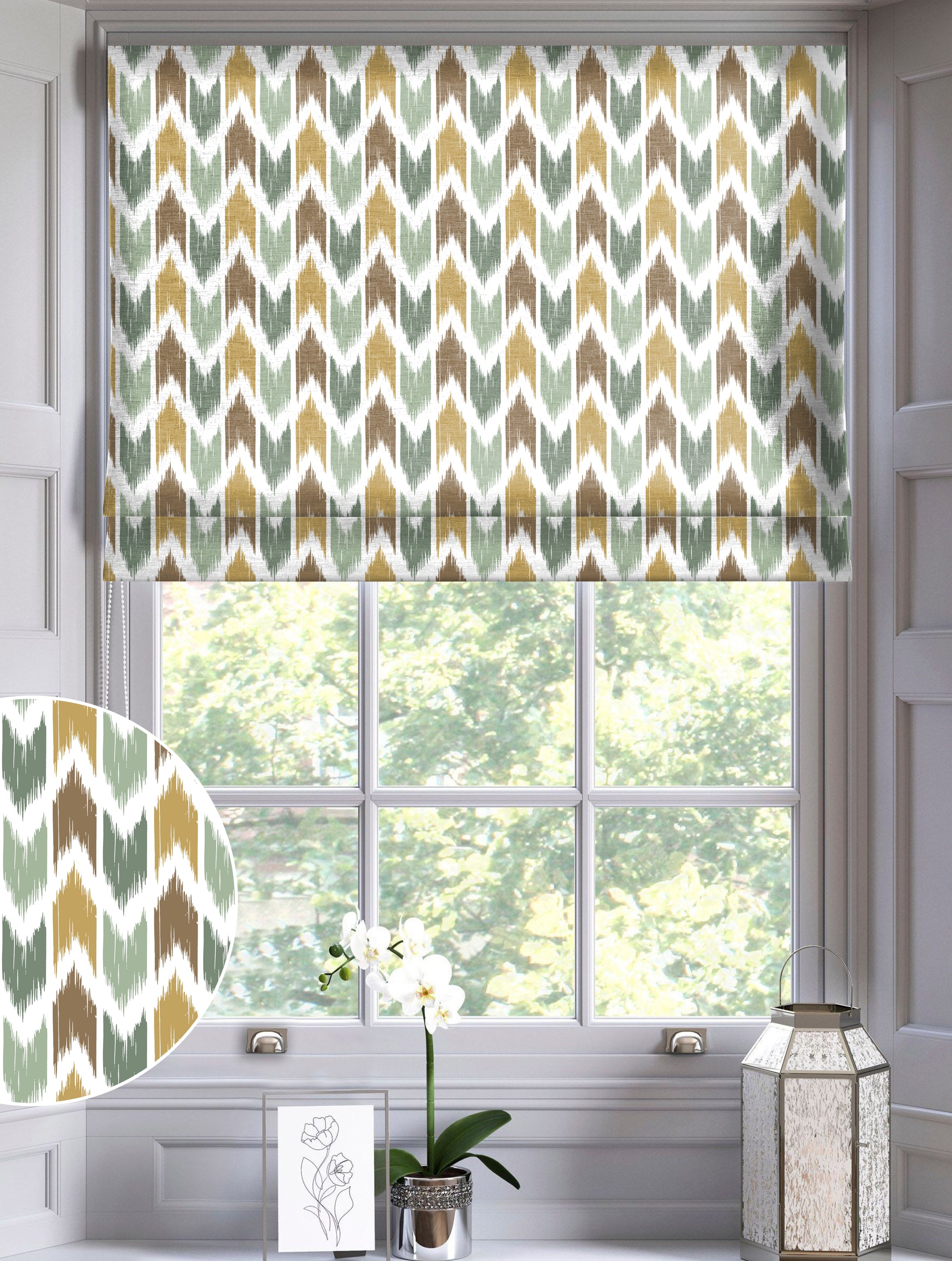 QUINN KHAKI READY MADE ROMAN BLIND