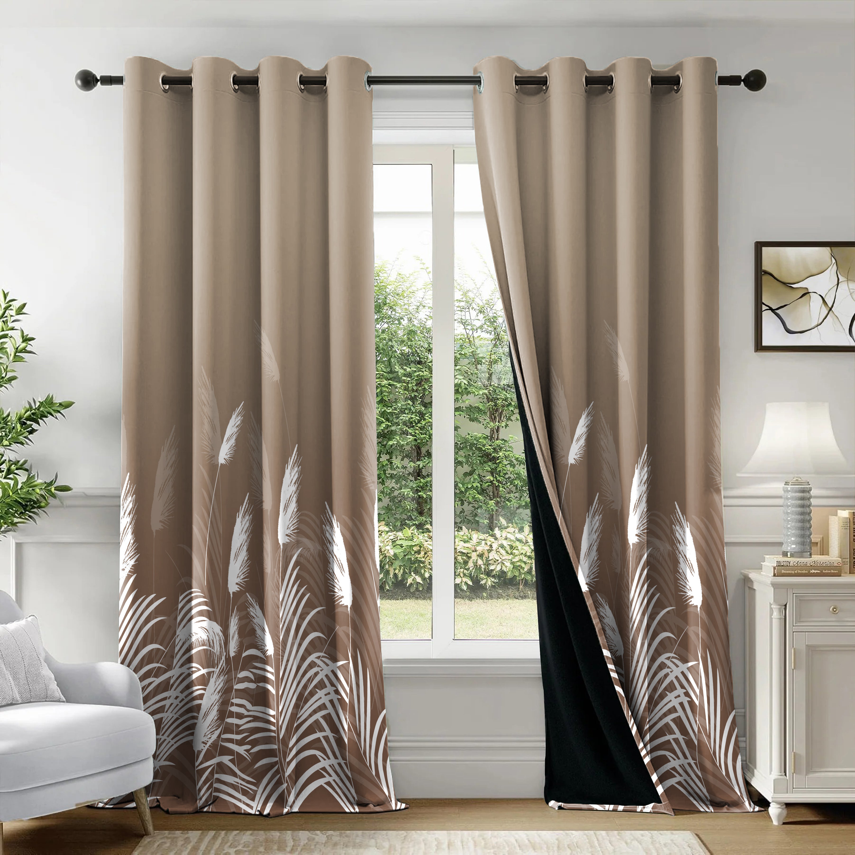 COLMAR COFFEE PRINTED BLACKOUT CURTAIN