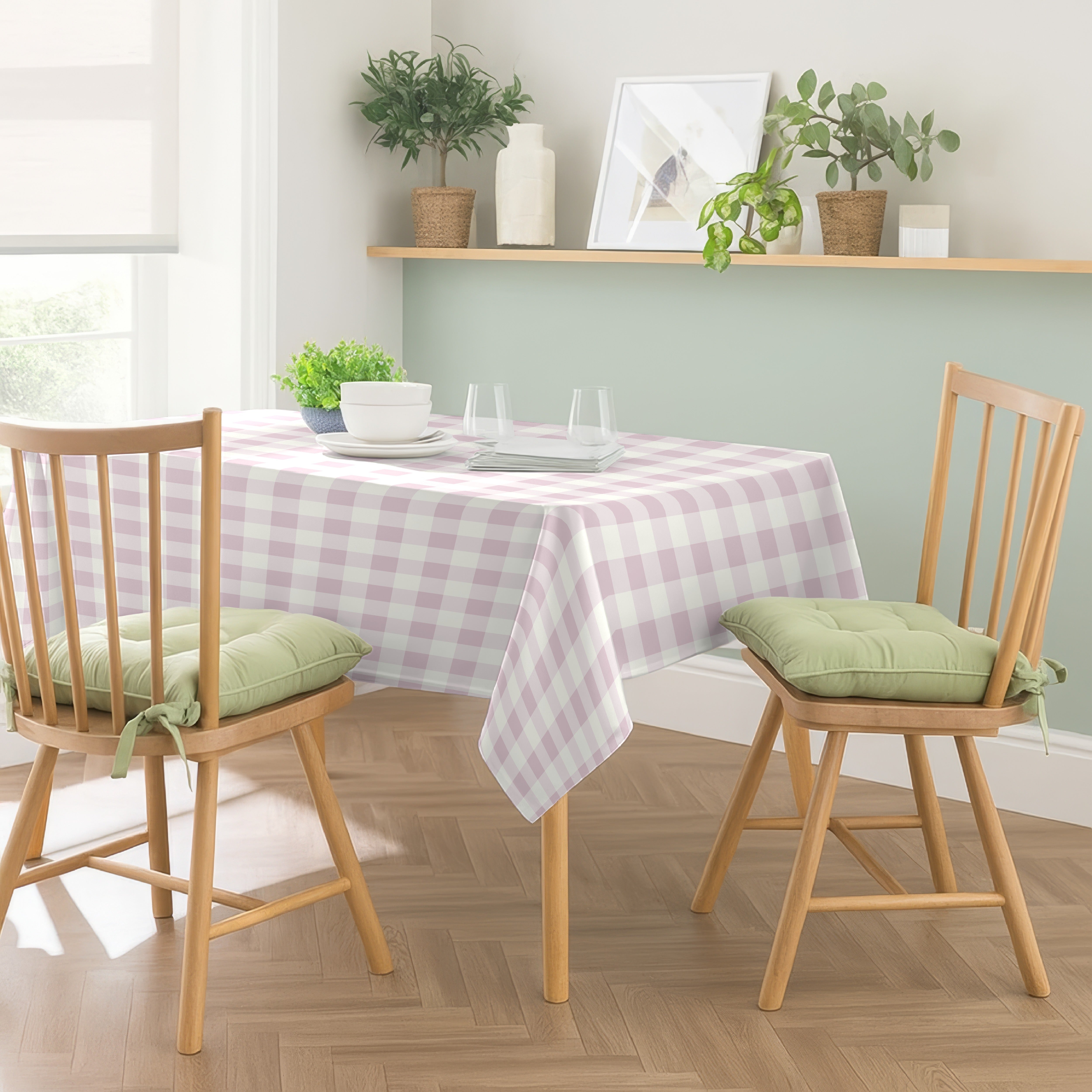 SPRING GALLERY BIG CHECK CAVERN PINK TABLE CLOTH