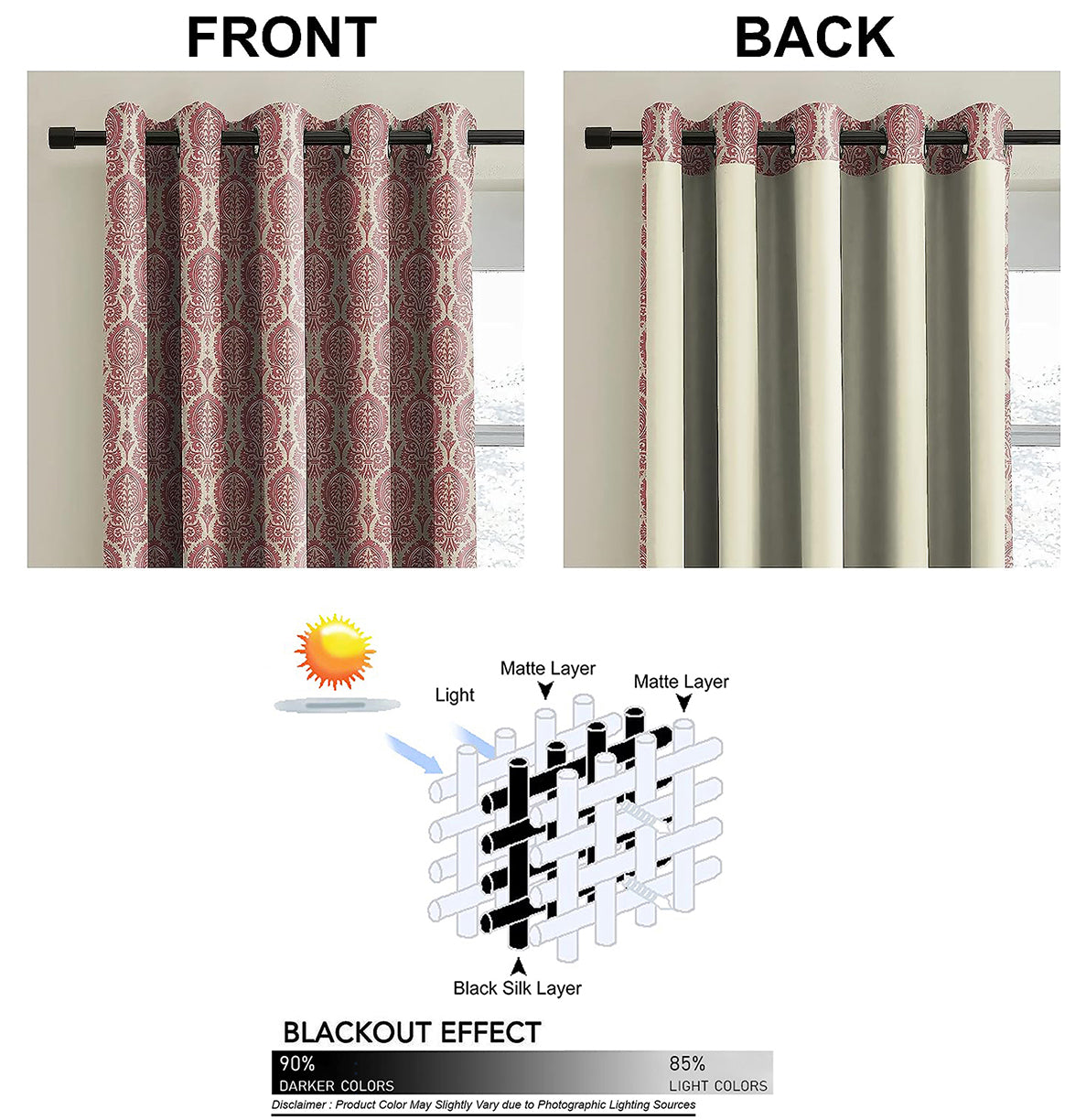 MANCHESTER DUSKY ROSE BLACKOUT CURTAINS