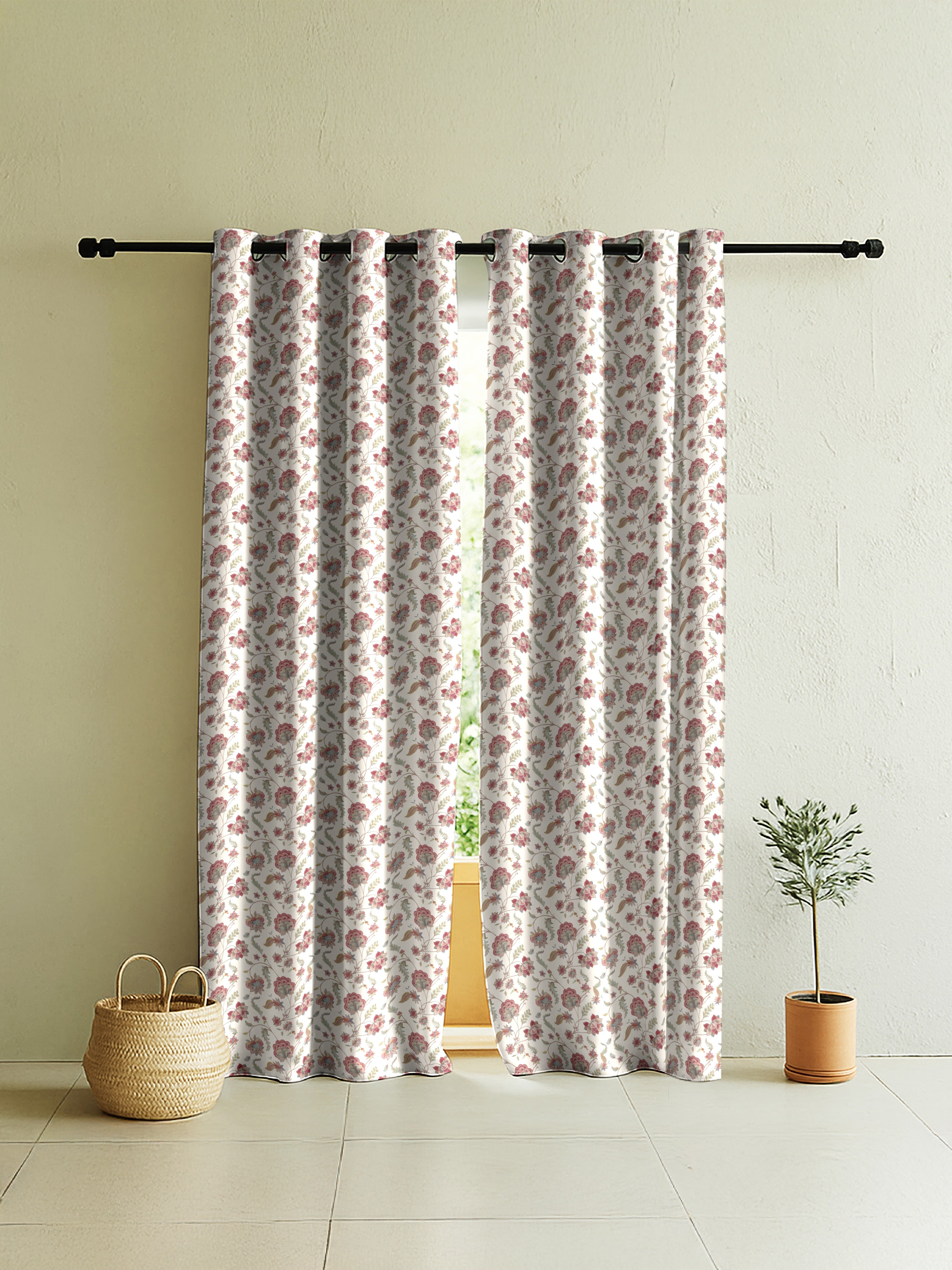 ASHFORD MATTY RED PRINTED ROOM DARKENER CURTAIN