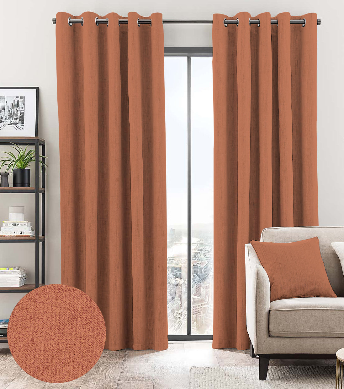 BROOKE CLAY PRINTED BLACKOUT CURTAINS