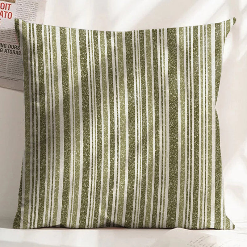 JODHPUR STRIPE DIGITAL PRINTED CUSHION COVER OLIVE (Pack of 2)