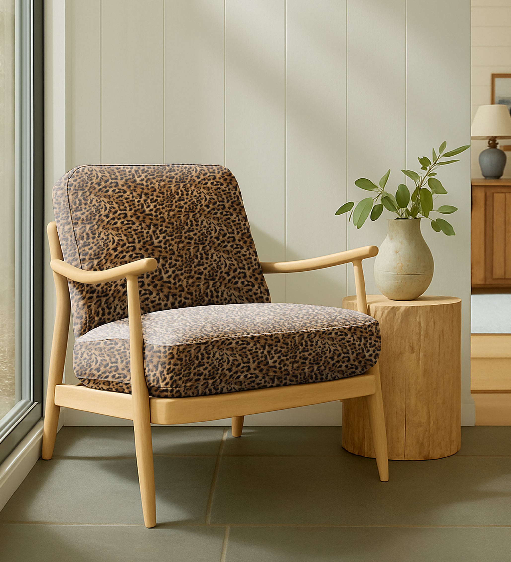 LEOPARD SKIN UPHOLSTERY FABRIC