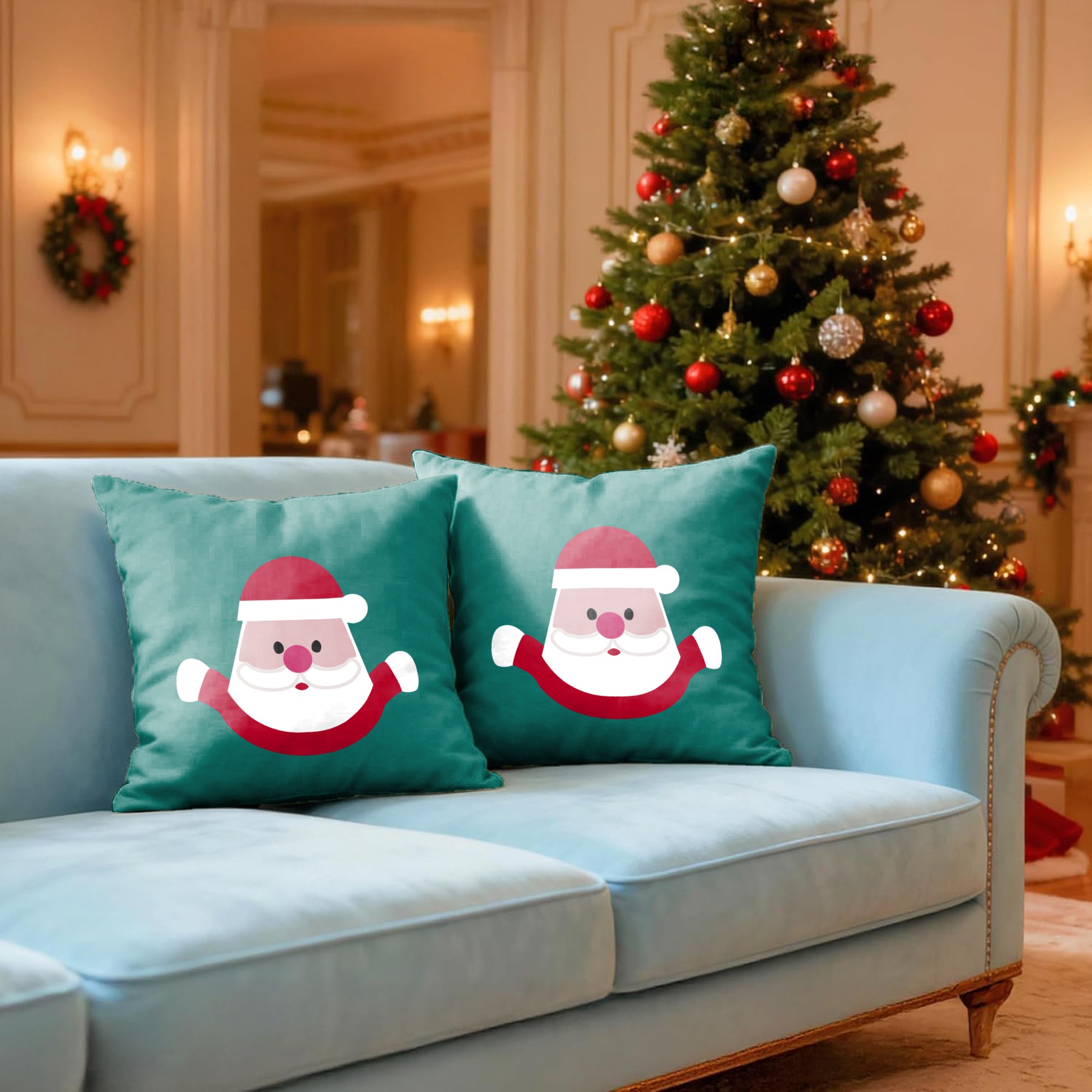 CHRISTMAS SANTA HALF BODY CUSHION COVER (Pack of 2)