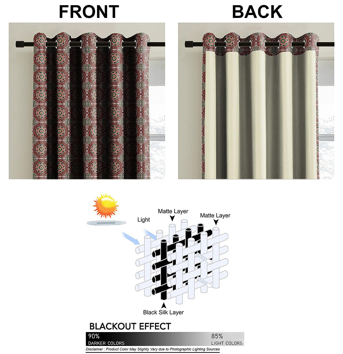 KASBAH MAROON BLACKOUT CURTAINS