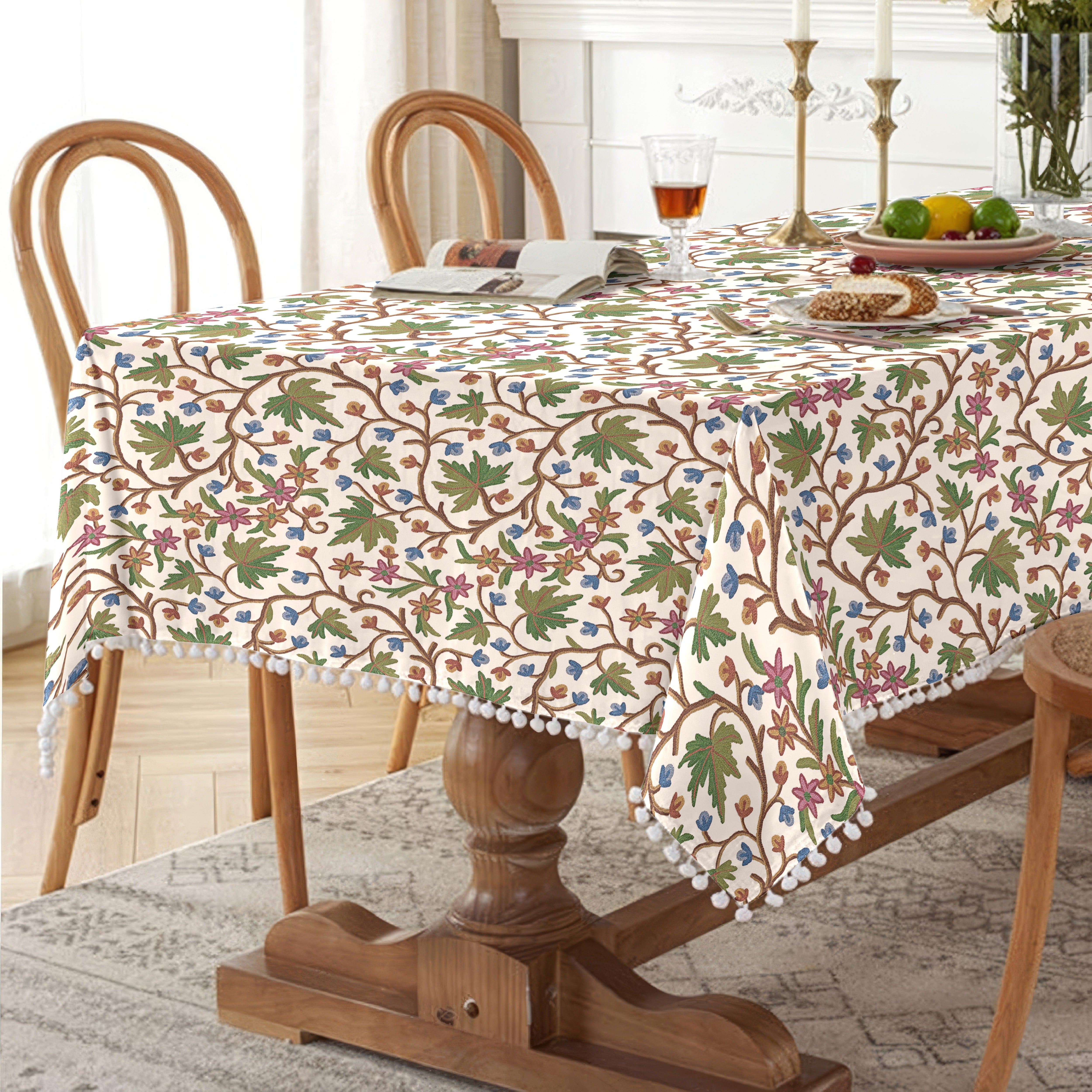 KASHMIRI LEAF GREEN TABLE CLOTH