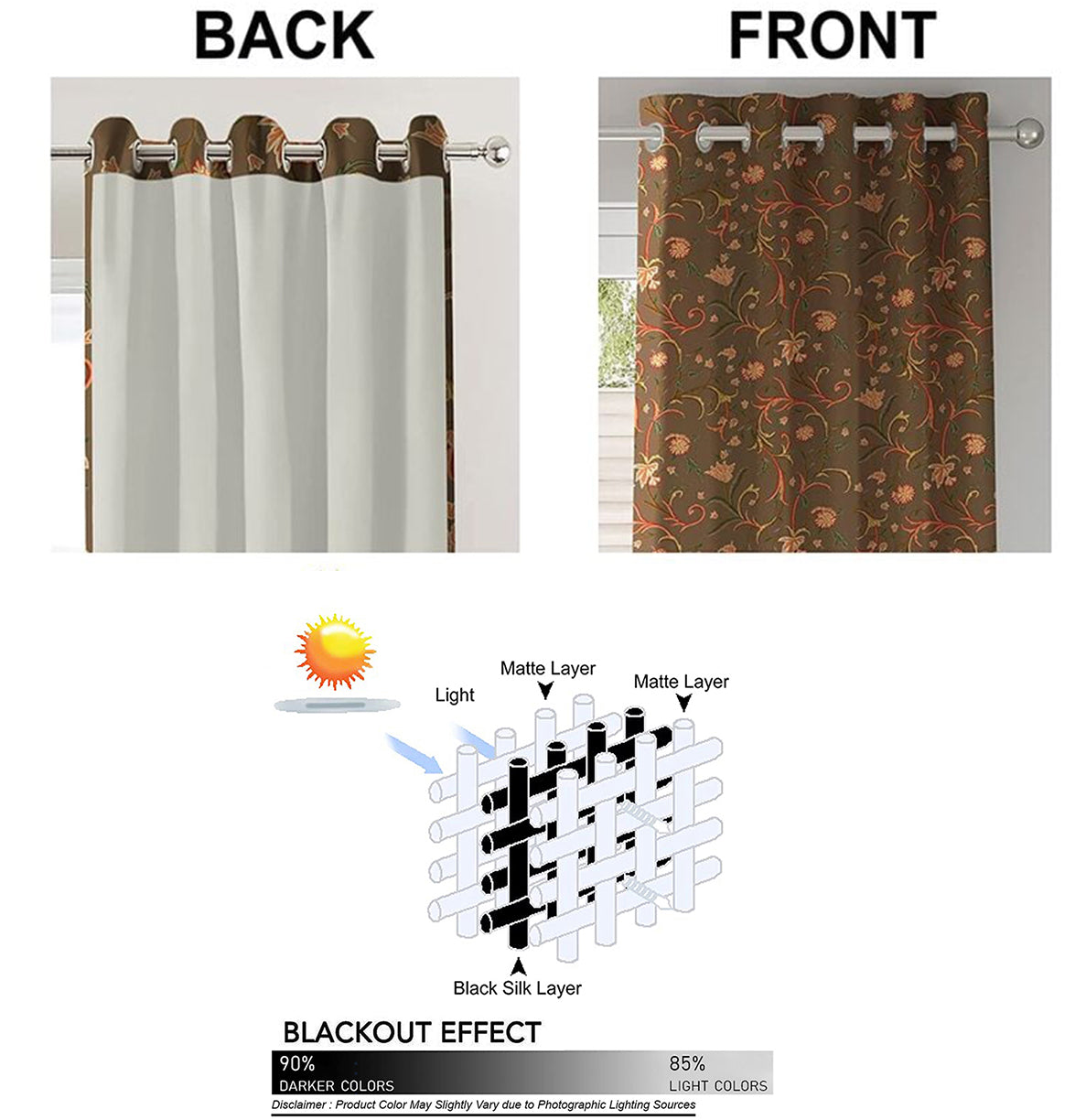 KASHMIRI BROWN PRINTED BLACKOUT CURTAIN
