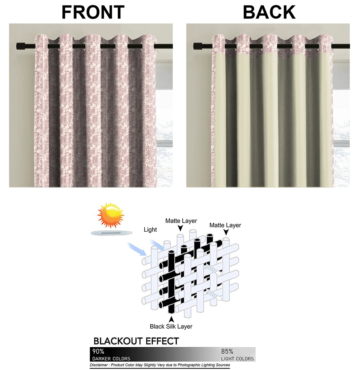 LEO BABY PINK BLACKOUT CURTAINS