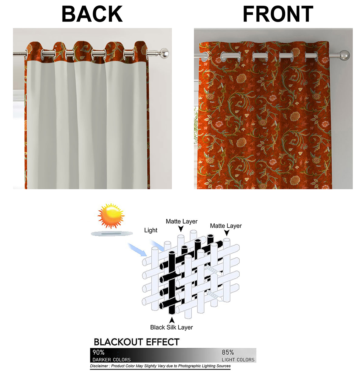 KASHMIRI RUST PRINTED BLACKOUT CURTAIN