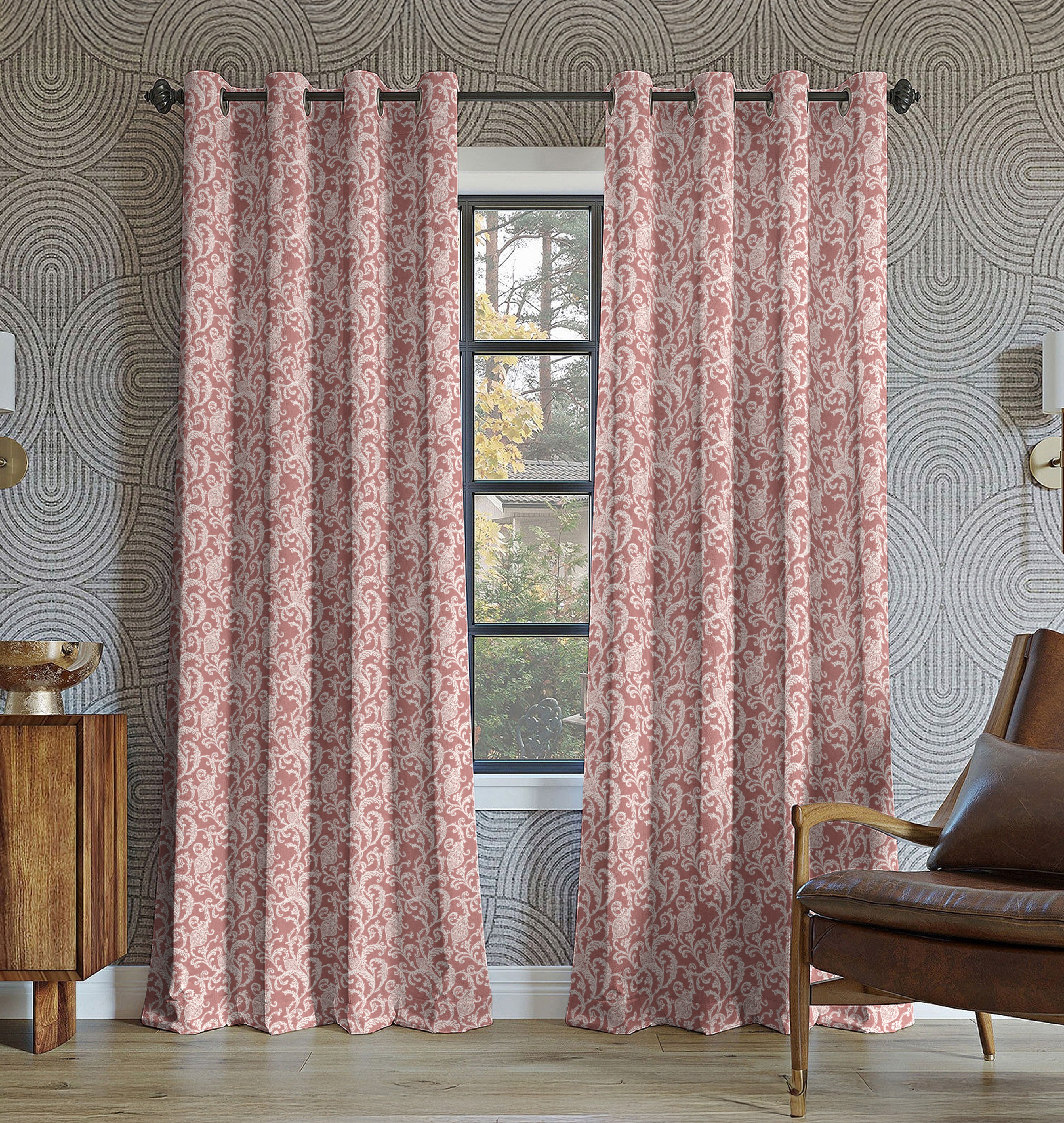 KOCHIN MATTY BRANDY PRINTED ROOM DARKENER/100% BLACKOUT CURTAIN