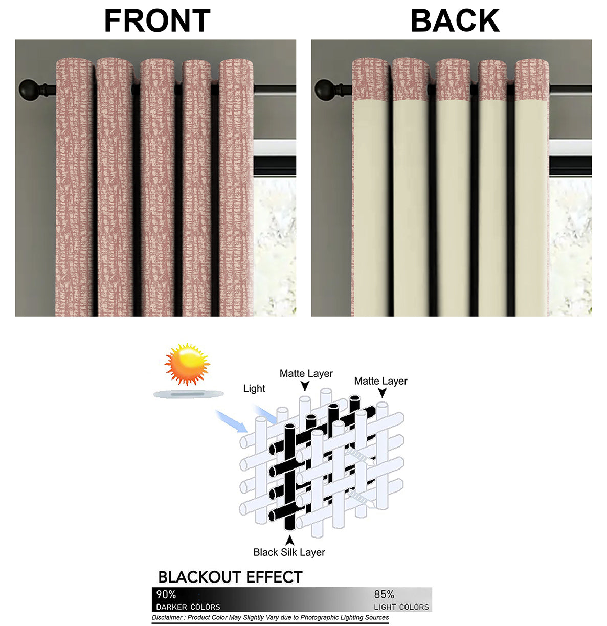 VALENCIA M-PINK PRINTED BLACKOUT CURTAIN