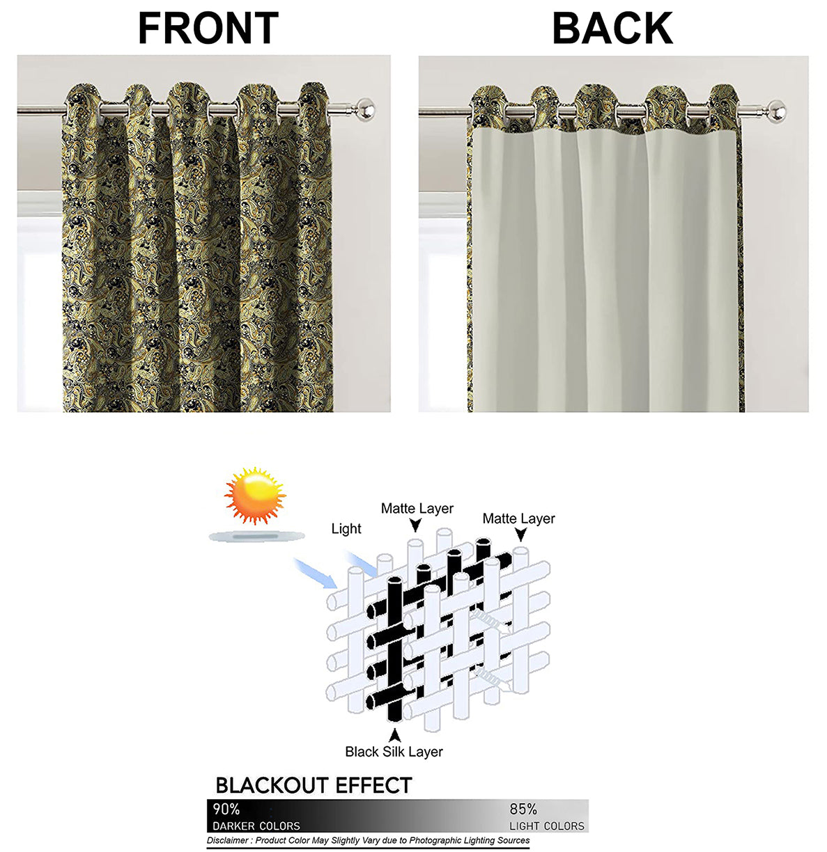 PAISLEY MUSTARD BLACKOUT CURTAINS