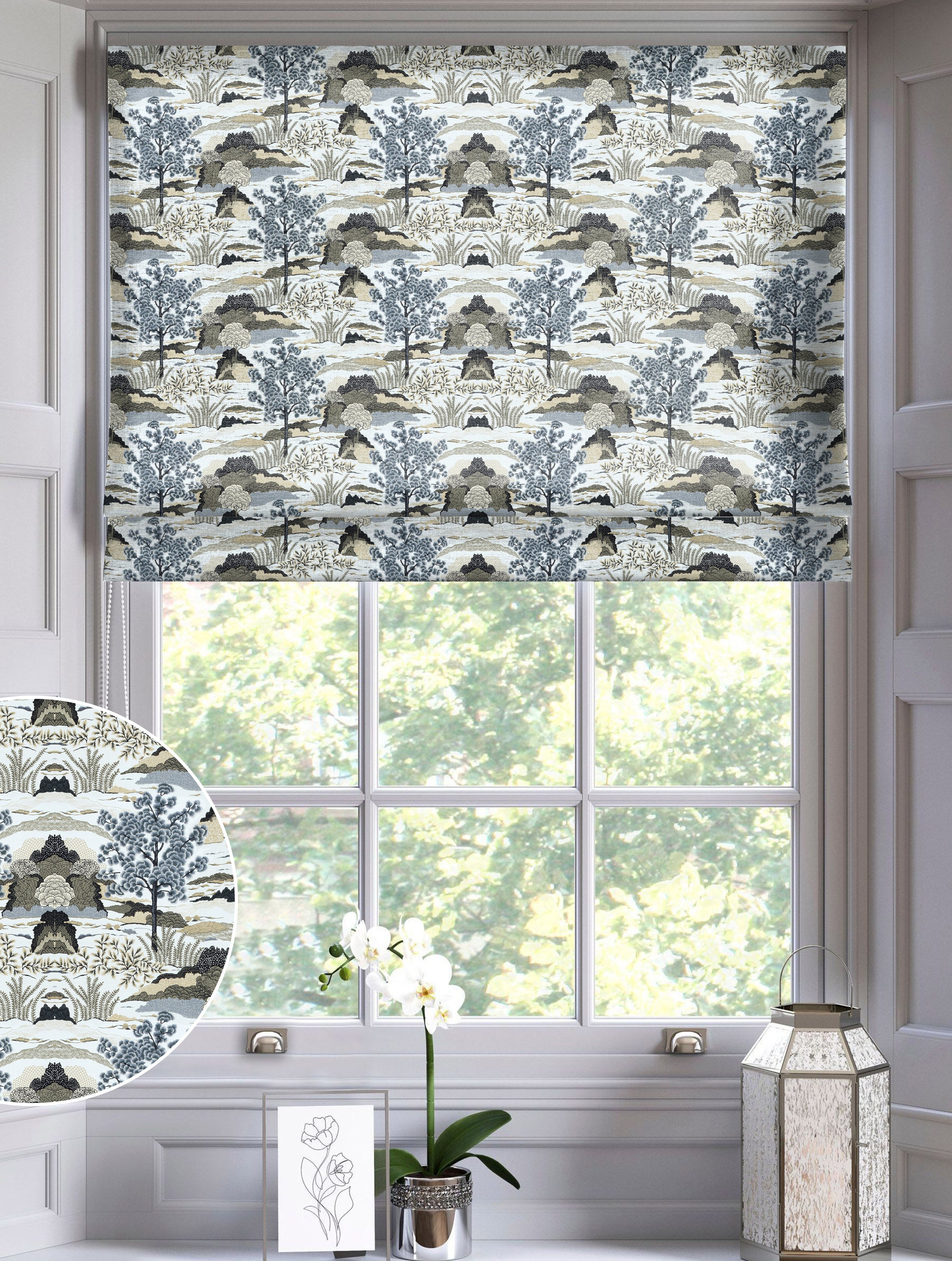 SHORE GREY READY MADE ROMAN BLIND