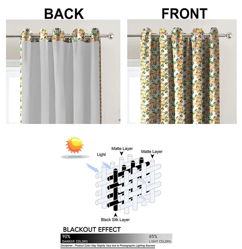 KASHMIRI ORANGE PRINTED BLACKOUT CURTAIN