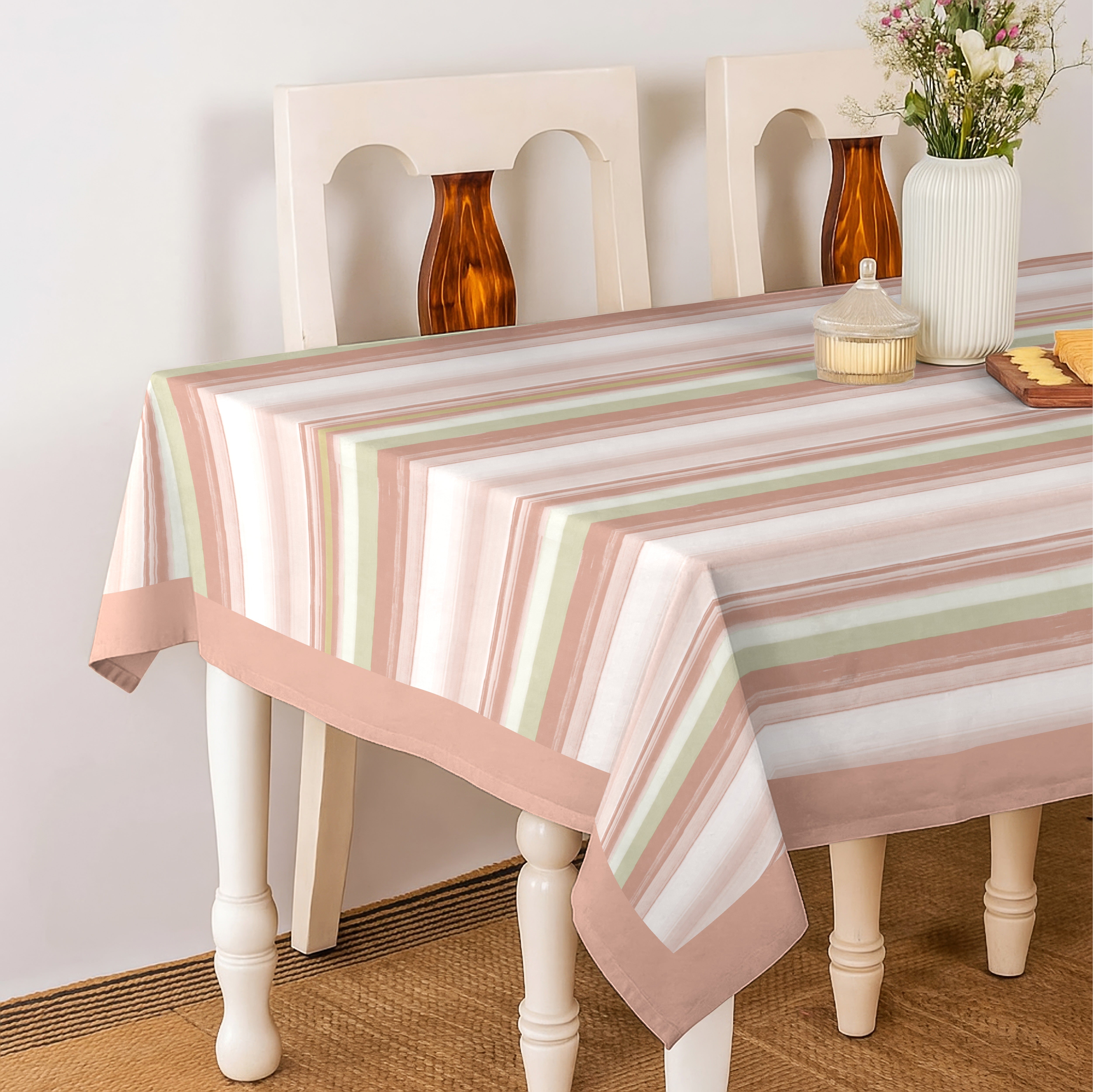 ALVIN STRIPES PINK TABLE CLOTH