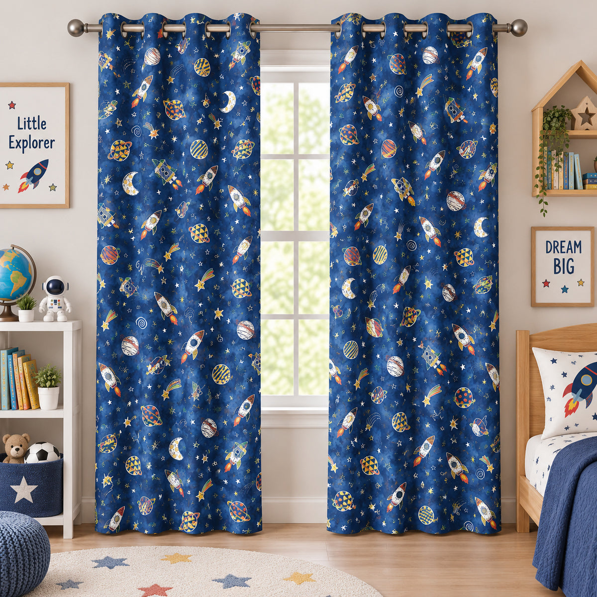 Galaxy Adventure Printed Curtain